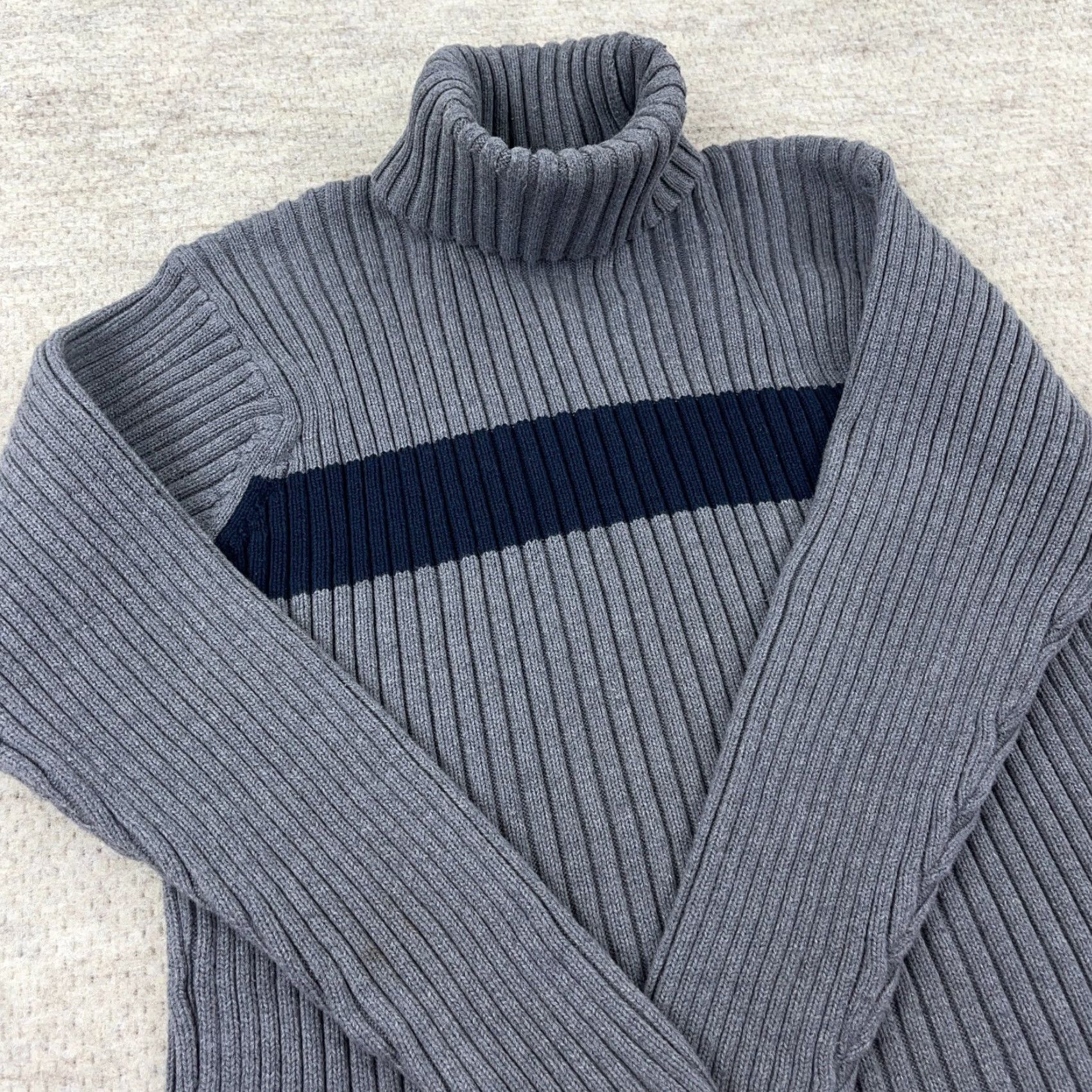 American Eagle Outfitters VINTAGE American Eagle Sweater Women XL Gray Chunky Knit Turtleneck Long Sleeve All Seasons Classic Preppy Size XL / US 12-14 / IT 48-50 - 4 Thumbnail