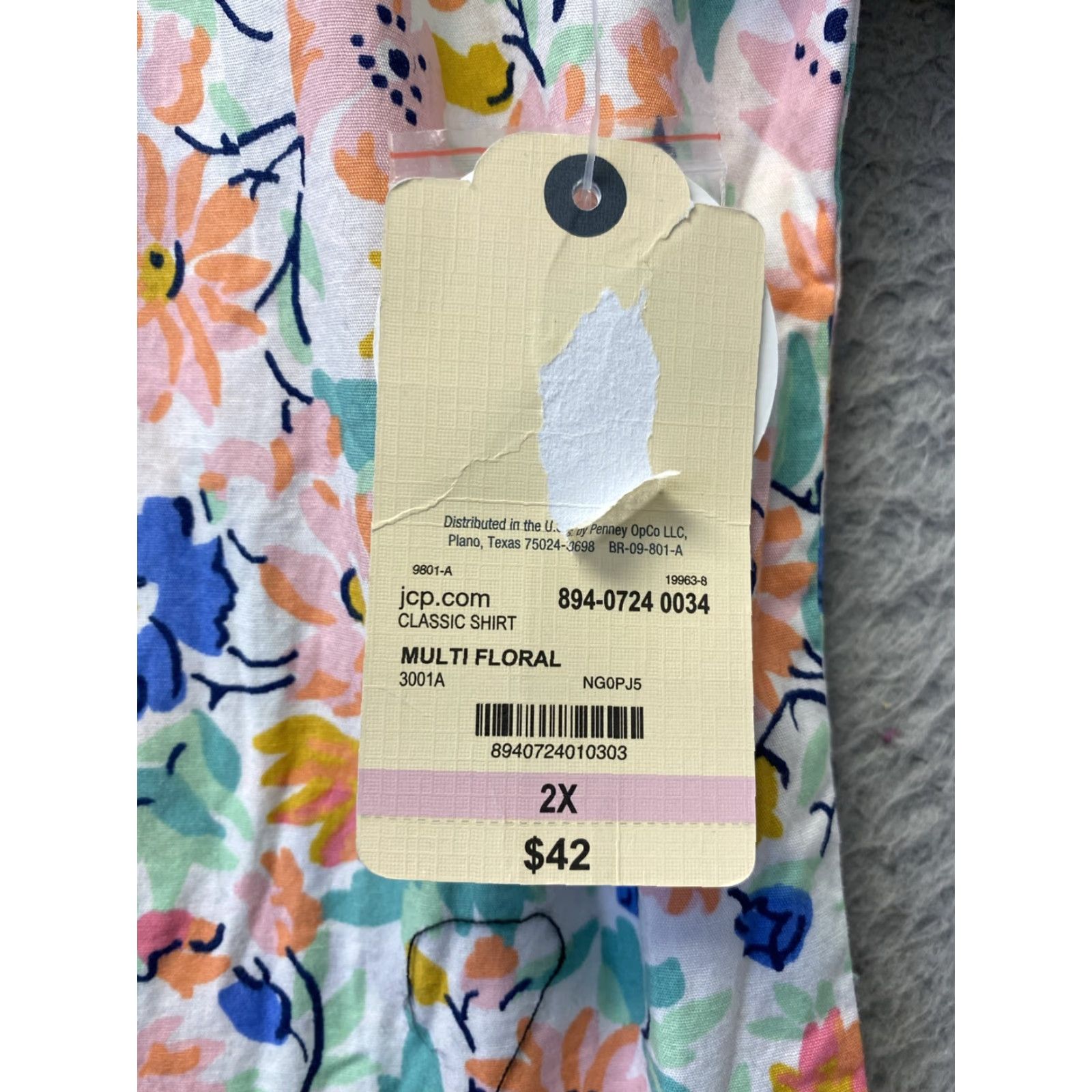 Pinko VINTAGE St John’s Bay Women's Button-Up Top 2XL Pink Floral Casual Long Sleeve Business Workwear Size XXL / US 16-18 / IT 52-54 - 3 Thumbnail