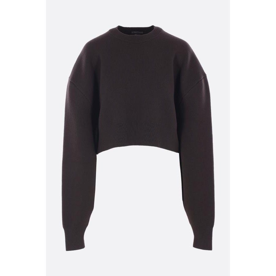 Tom Ford TOM FORD Brown Wool Cashmere Cropped Sweater New & Authentic Size XS / US 0-2 / IT 36-38 - 1 Thumbnail