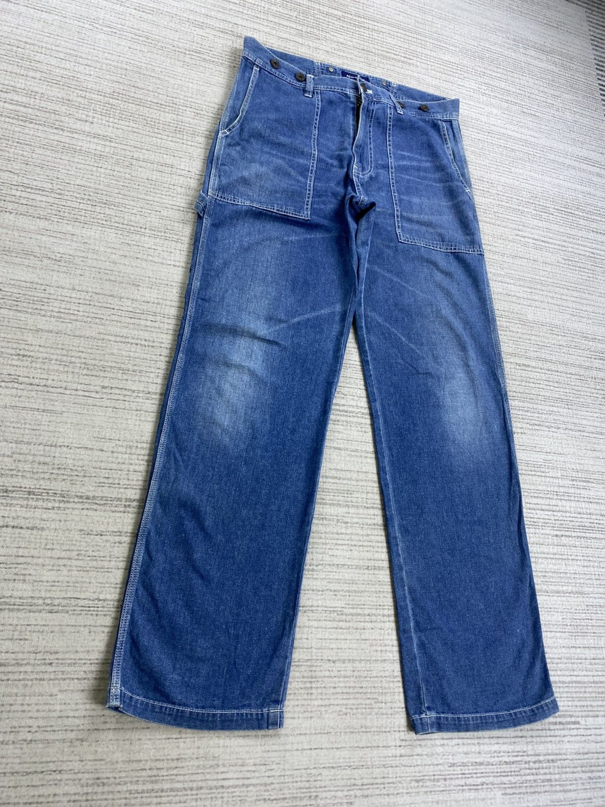 ABAHOUSE × Japanese Brand × Vintage Vintage Abahouse Carpenter Buckle Back Denim Pants Size US 34 / EU 50 - 3 Thumbnail
