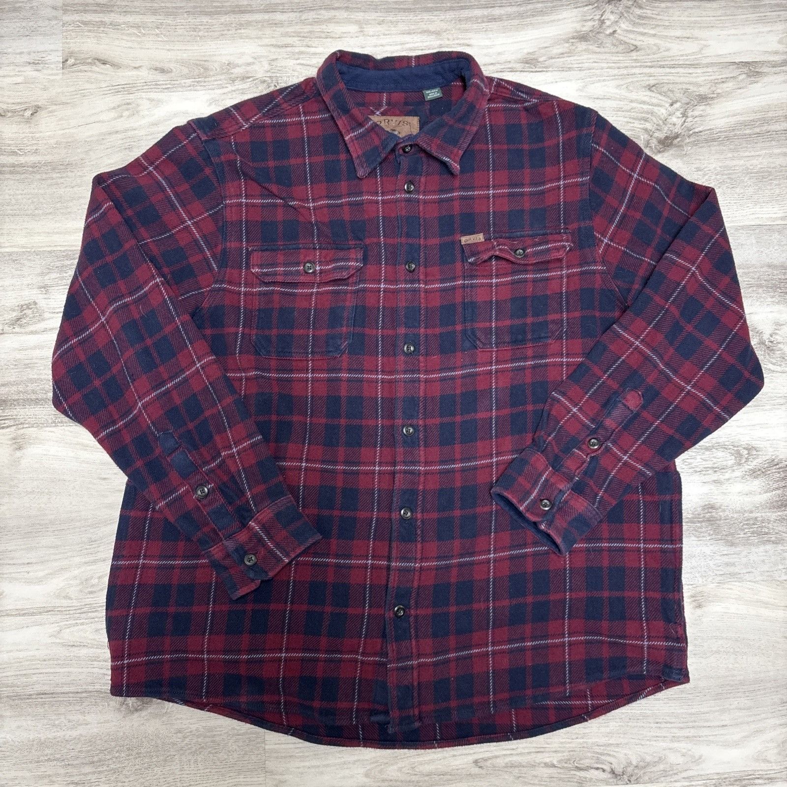 Orvis Orvis Shirt Jacket Mens 2XL Red Blue Plaid Flannel Heavy Sha Size US XXL / EU 58 / 5 - 6 Thumbnail