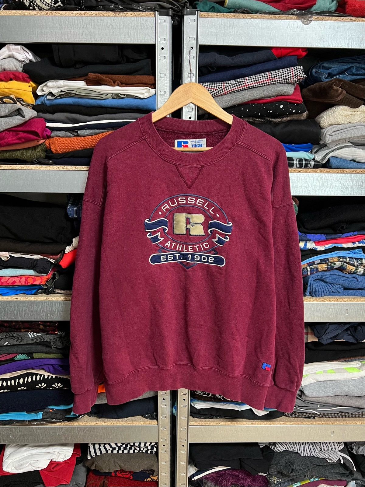 Russell Athletic Vintage Russell Athletic Big Logo Sweatshirt Sz L Pullover Size US L / EU 52-54 / 3 - 1 Thumbnail