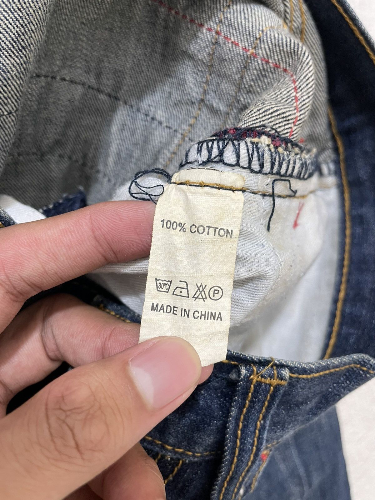 Japanese Brand 00s Kapital Heavy Distressed Patchwork Denim Grunge if6 LGB Size US 30 / EU 46 - 7 Thumbnail