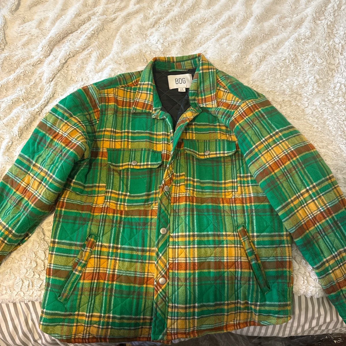 Bdg × Urban Outfitters BDG/URBAN outfitters: Green and Yellow Padded Flannel Size US L / EU 52-54 / 3 - 1 Thumbnail