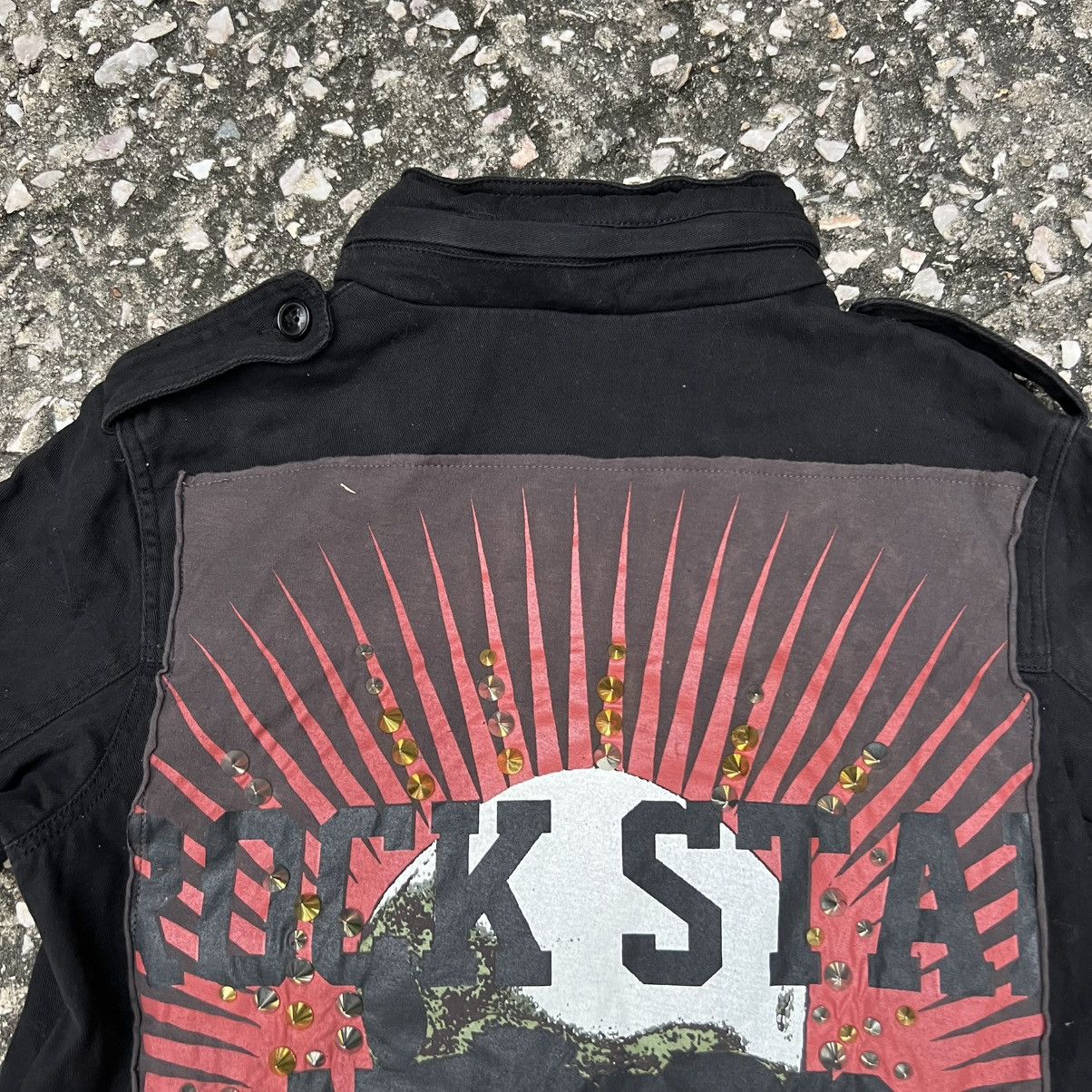 Japanese Brand “CRAZY” STUDDED METAL PUNK US ARMY JACKET Size US S / EU 44-46 / 1 - 14 Thumbnail