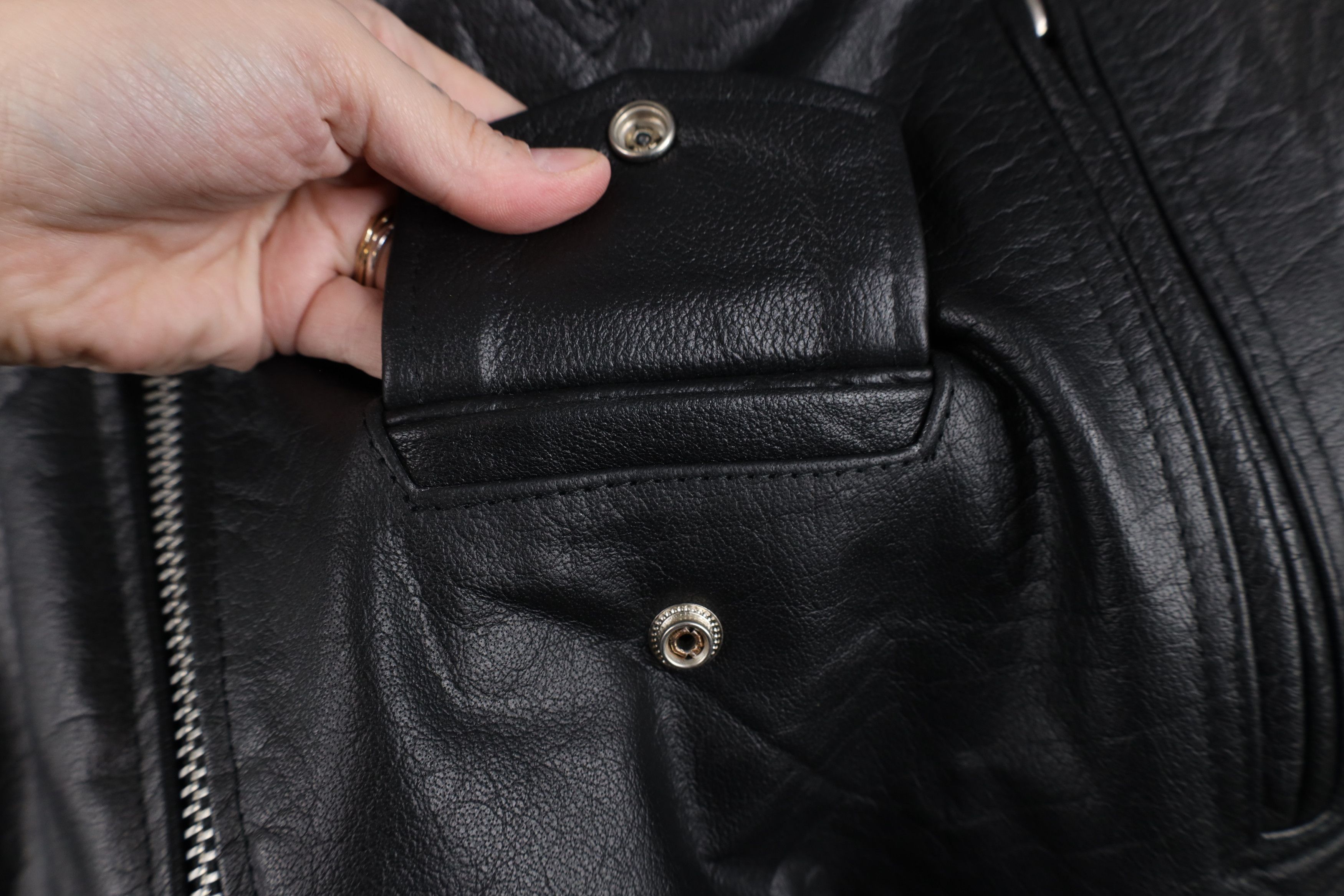 Vintage Vintage Lined Braided Leather Motorcycle Jacket Black Size US L / EU 52-54 / 3 - 8 Thumbnail