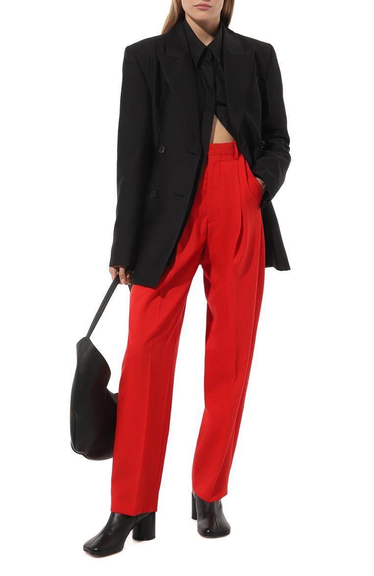Marni MARNI red pleated front wool straight pants trousers 6 42 Size 28" / US 6 / IT 42 - 2 Thumbnail