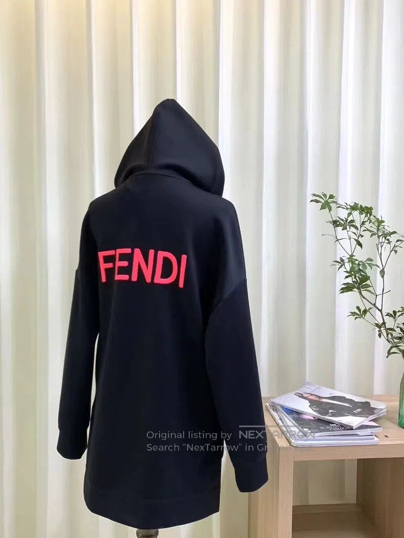 Fendi Fendi La Fayette Embroidered Logo Hooded Sweatshirt Size 4XL / US 24-26 - 7 Thumbnail