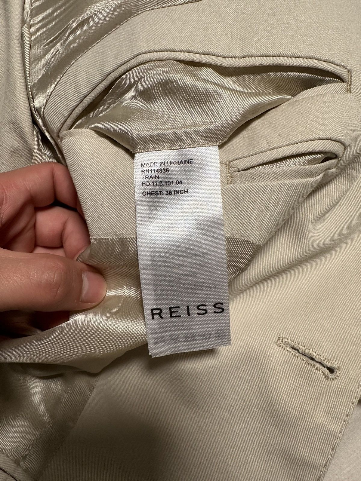 Reiss Reiss London Cotton Linen Notch Lapel Blazer Size 36R - 5 Thumbnail