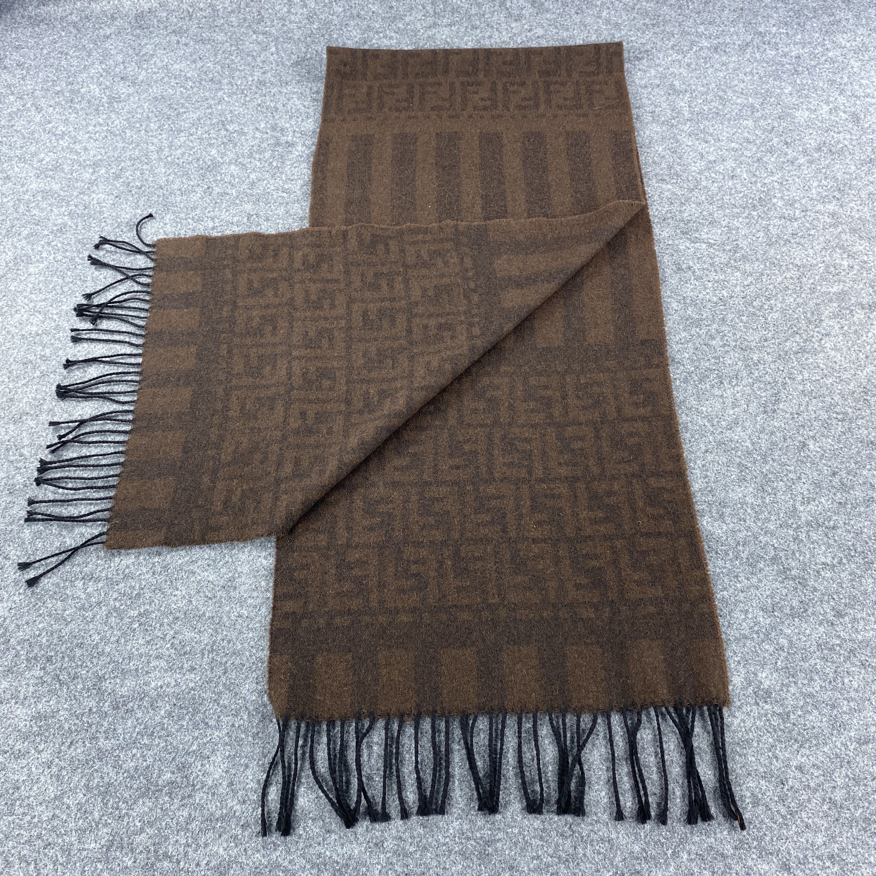 Fendi × Vintage GF10664 Fendi Checkerboard Scarf Neck Wear Muffler Size ONE SIZE - 6 Thumbnail