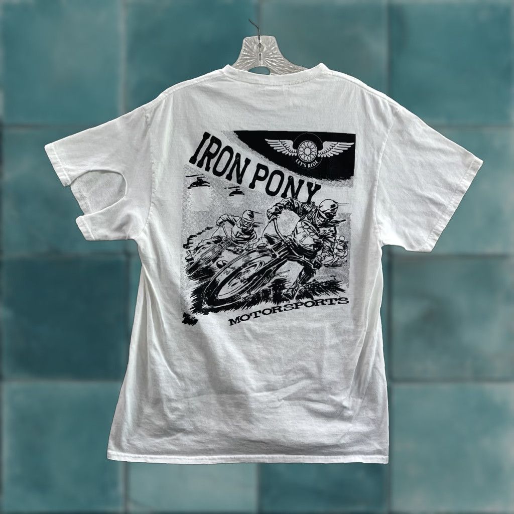 Delta Iron Pony T-Shirt Mens Large White Motorsports Graphic Short Sleeve Size US L / EU 52-54 / 3 - 1 Thumbnail