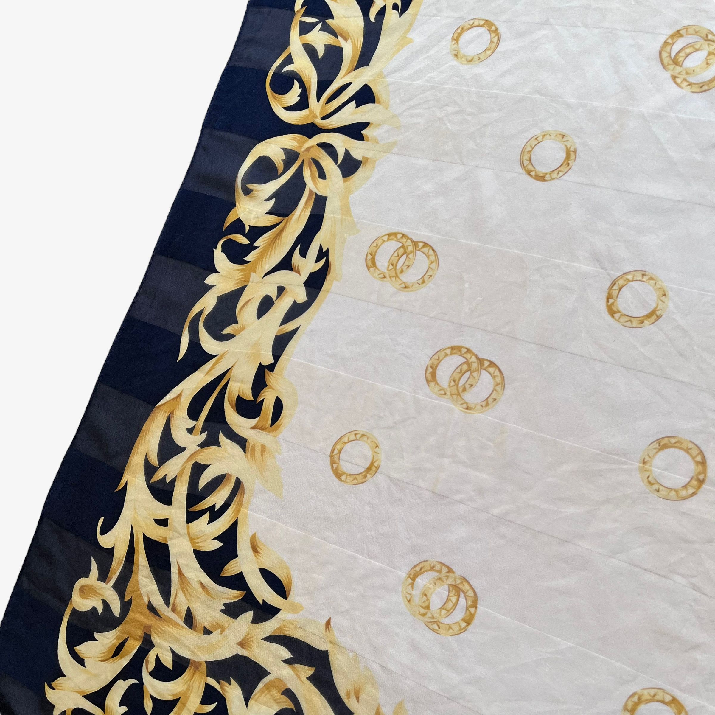 Balmain Vintage 90s Pierre Balmain Coin Abstract Floral Silk Scarf Size ONE SIZE - 4 Thumbnail
