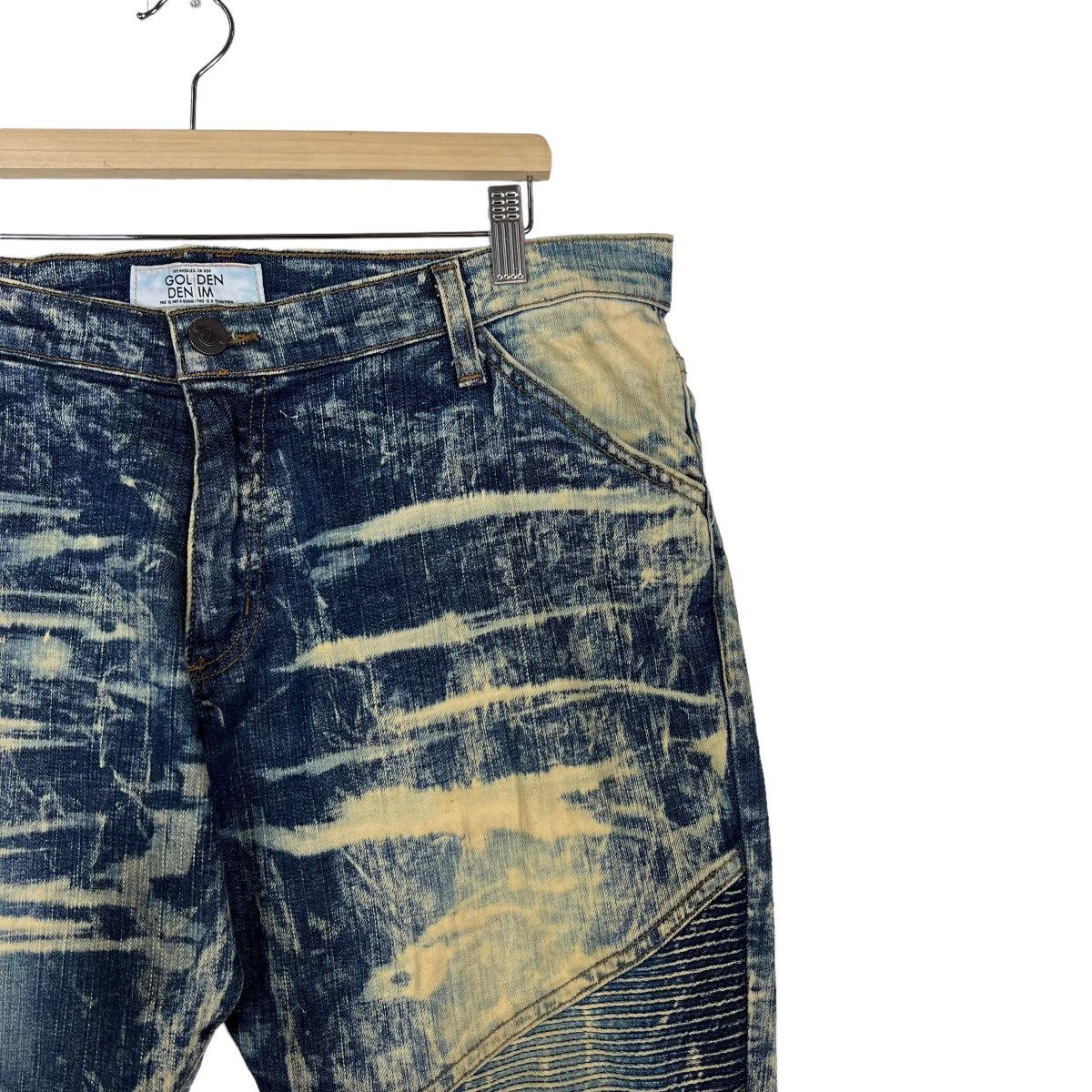 Golden Denim 🔥 GOLDEN DENIM DYED ACID WASH BIKER STRECH SLIM FITS Size US 36 / EU 52 - 5 Thumbnail