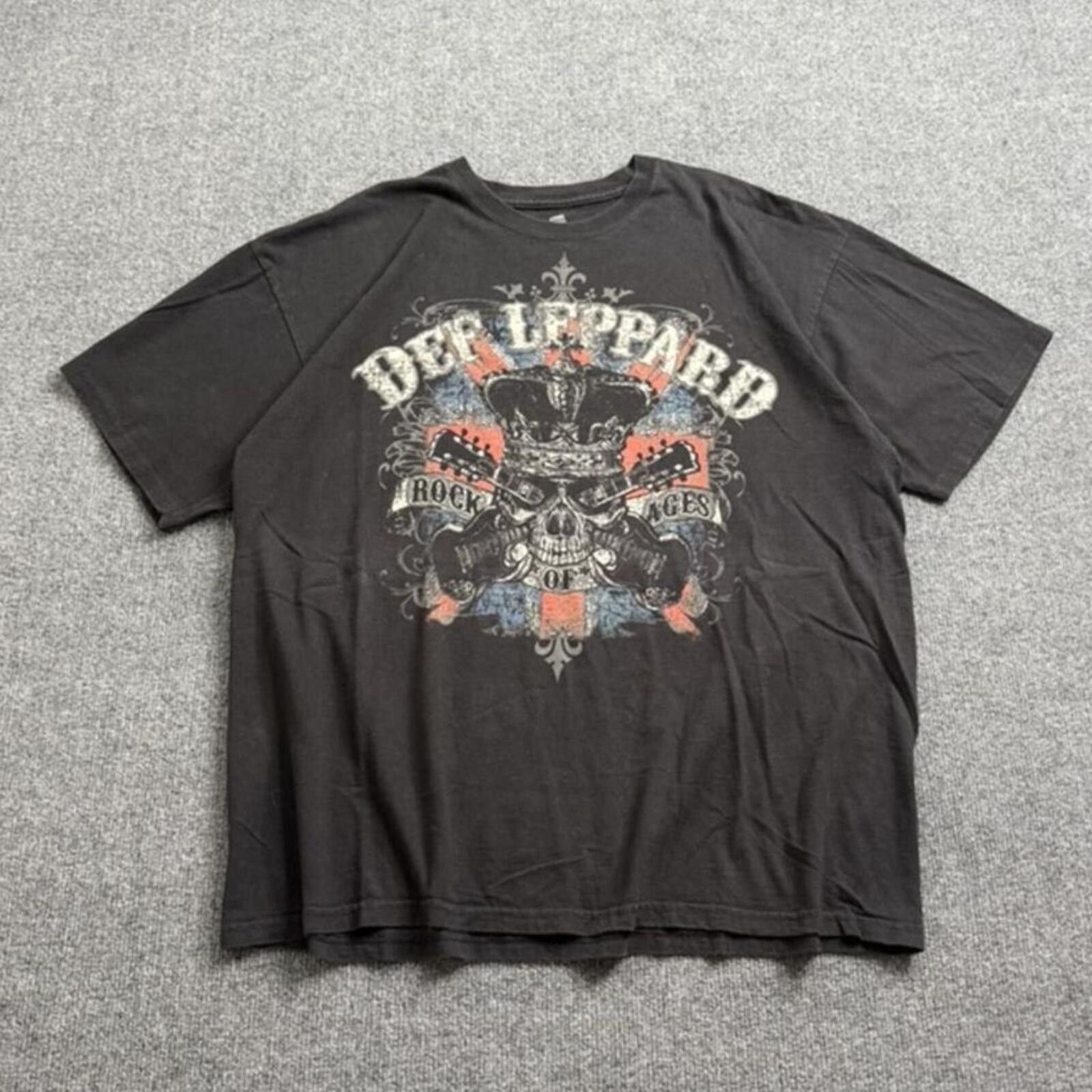 Hanes 2012 Def Leppard Rock of Ages Tour Band Tee Shirt Black 2XL Size US XXL / EU 58 / 5 - 2 Thumbnail