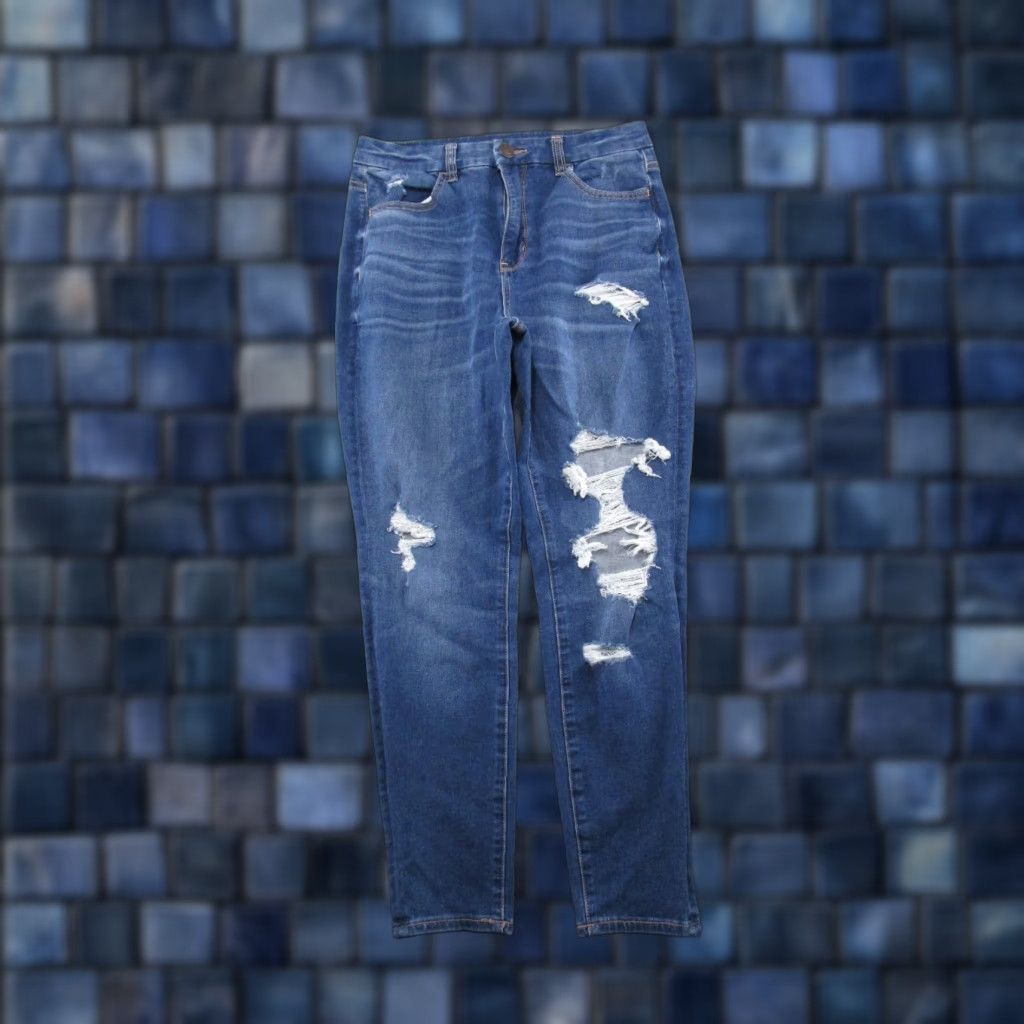 American Eagle Outfitters American Eagle Outfitters Dream Jeans Jegging Jeans Size 6 Short Distressed Blue Denim Cotton Blend 5-Pocket Women Boys Mens Size 28" / US 6 / IT 42 - 1 Thumbnail