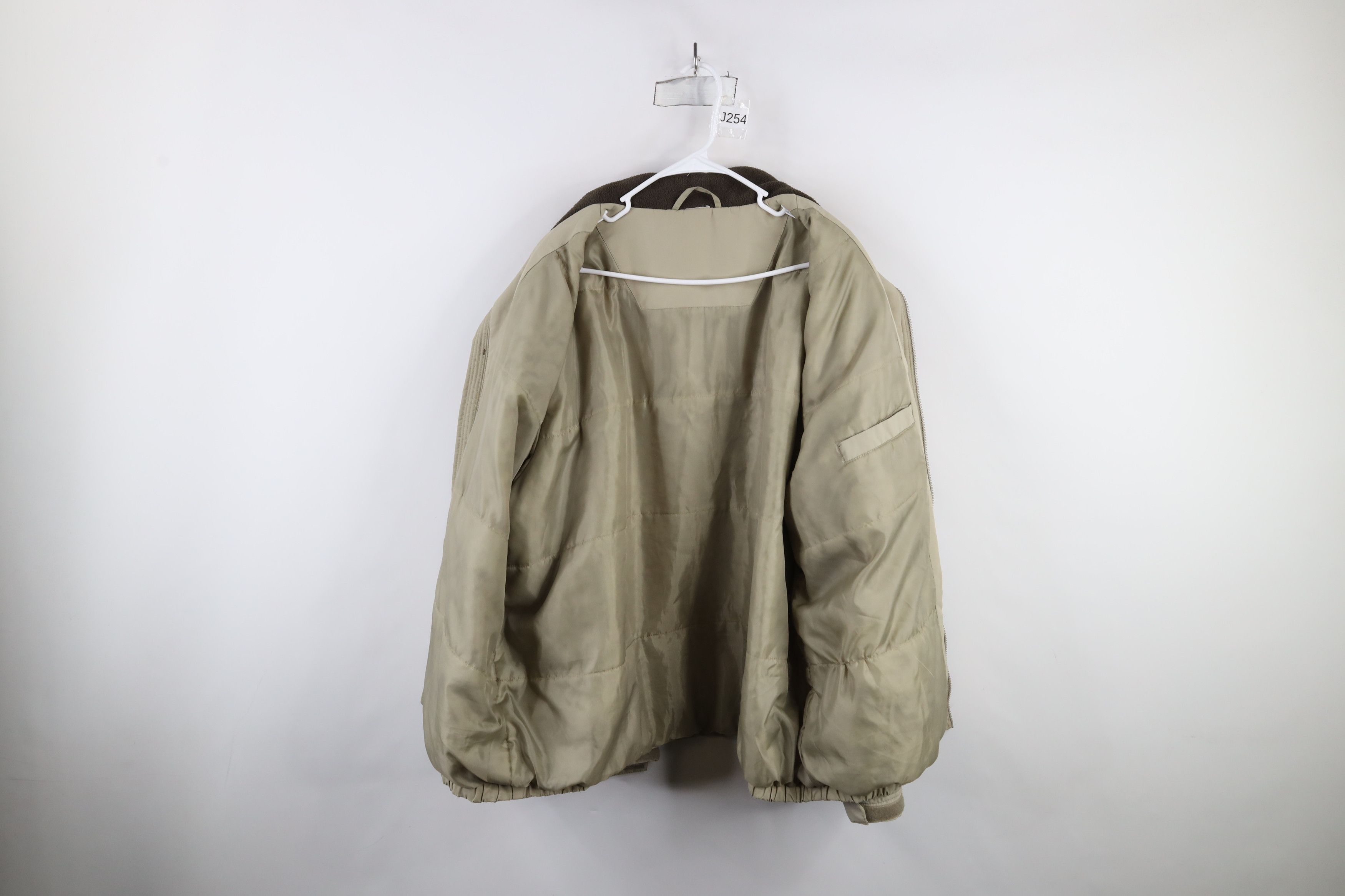 Vintage Vintage 90s Streetwear Blank Full Zip Bomber Jacket Beige Size US XXL / EU 58 / 5 - 12 Thumbnail