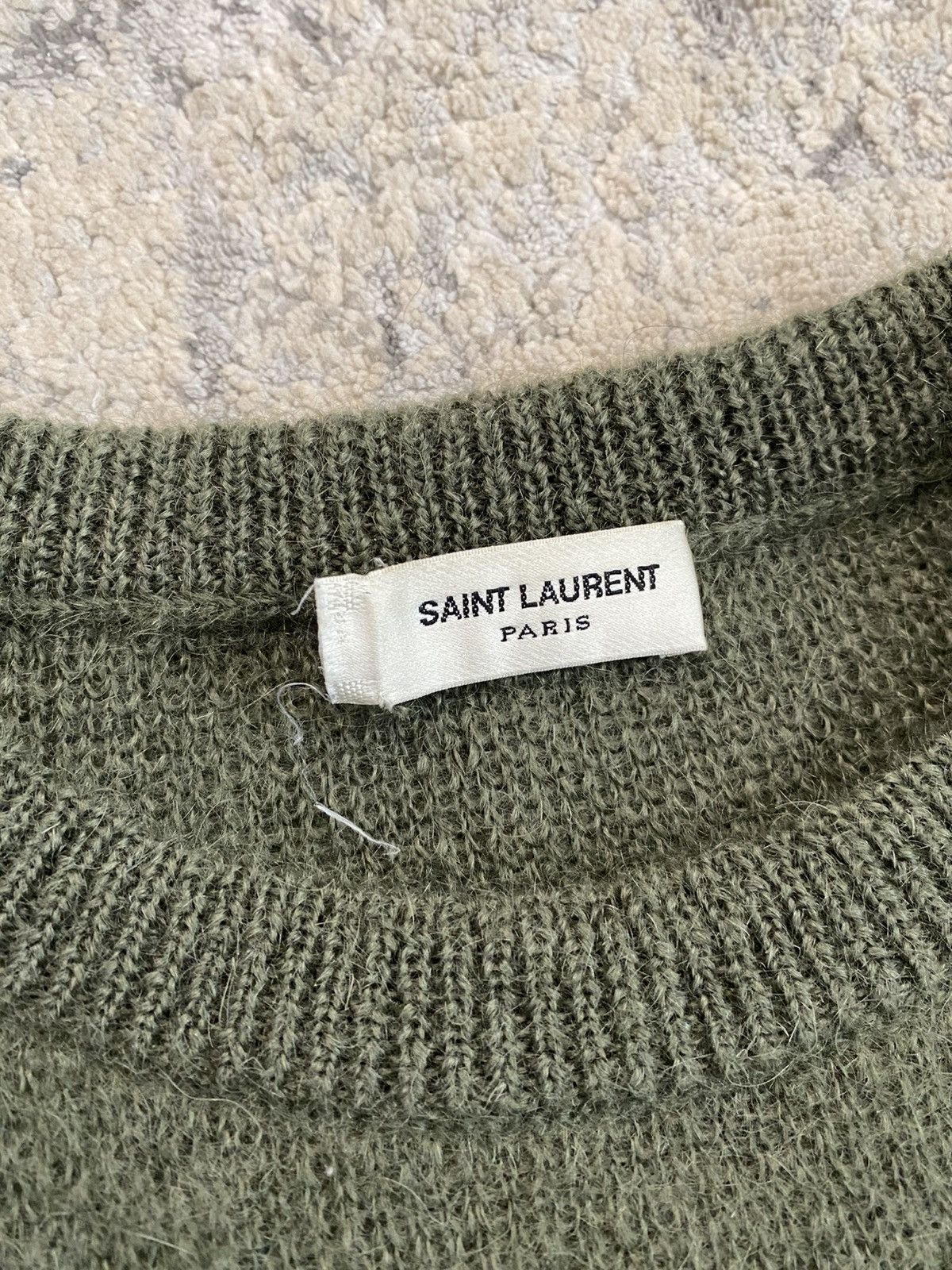 Saint Laurent Paris Saint Laurent - 2014 Mohair Sweater Green Size US M / EU 48-50 / 2 - 2 Thumbnail