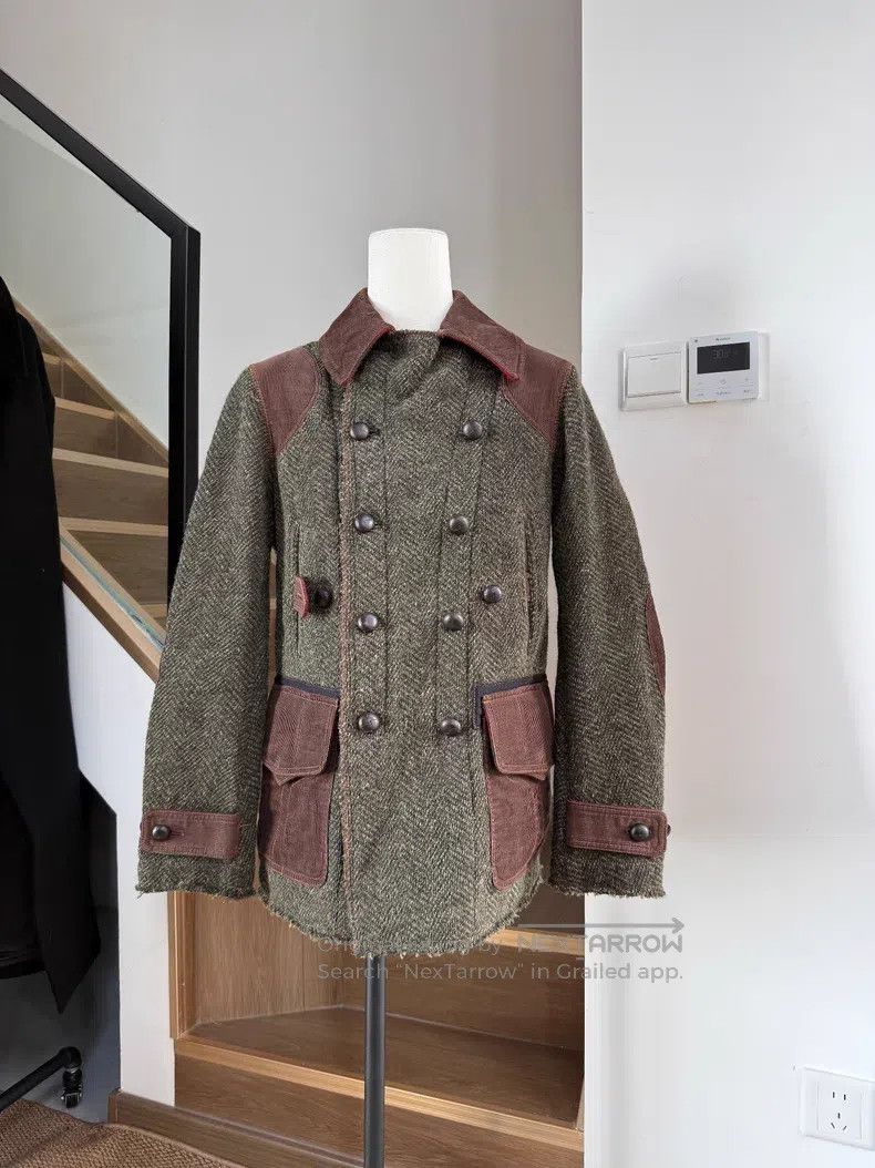 Junya Watanabe Junya Watanabe Vintage Leather Patch Tweed Jacket Size US XS / EU 42 / 0 - 3 Thumbnail