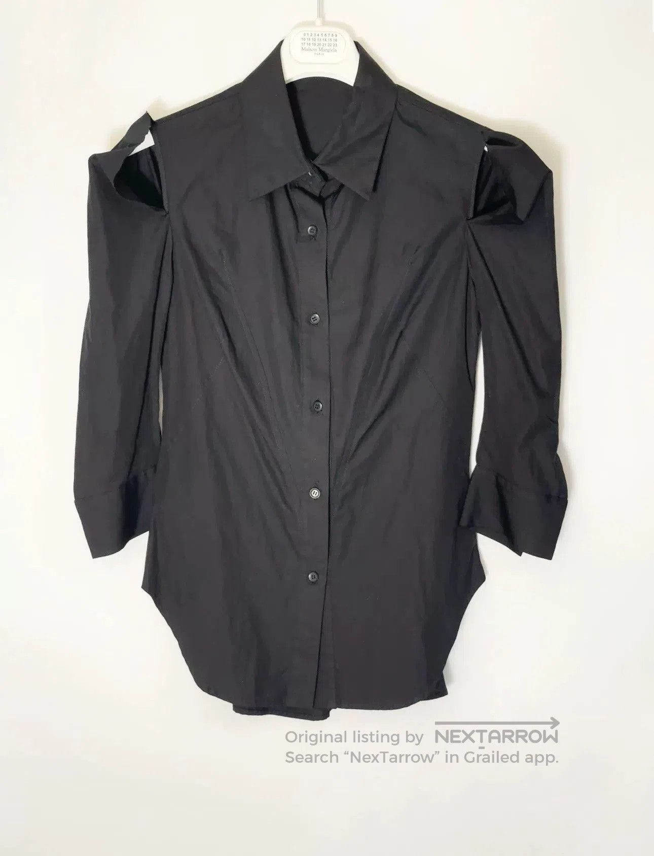 Yohji Yamamoto Yohji Yamamoto Black Off-Shoulder Shirt. Size S / US 4 / IT 40 - 6 Thumbnail