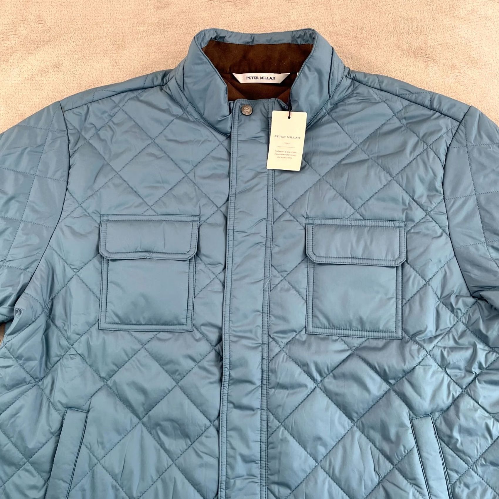 Peter Millar Peter Millar Norfolk Quilted Bomber Jacket Men 2XL RSVR Blue Classic NWT 50 Size US XXL / EU 58 / 5 - 4 Thumbnail
