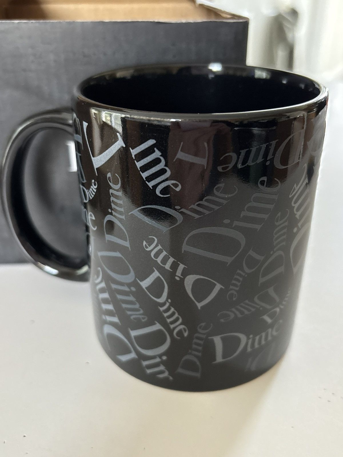 Dime Dime Skateboards Haha Repeat Logo Ceramic Mug in Black/Gray Size ONE SIZE - 1 Thumbnail