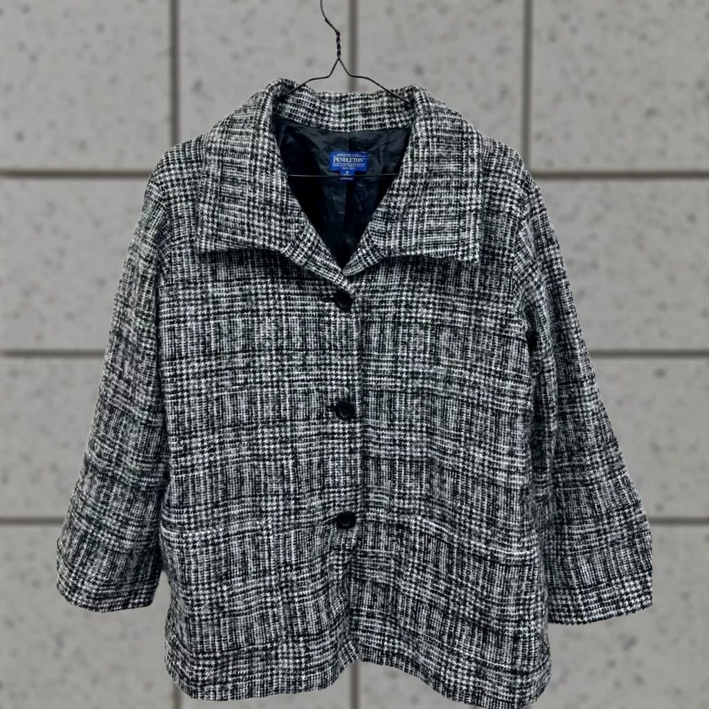 Pendleton Pendleton Wool Tweed Coat Jacket Women Size M Gray Tweed Coat Jacket Women M Size M / US 6-8 / IT 42-44 - 1 Thumbnail
