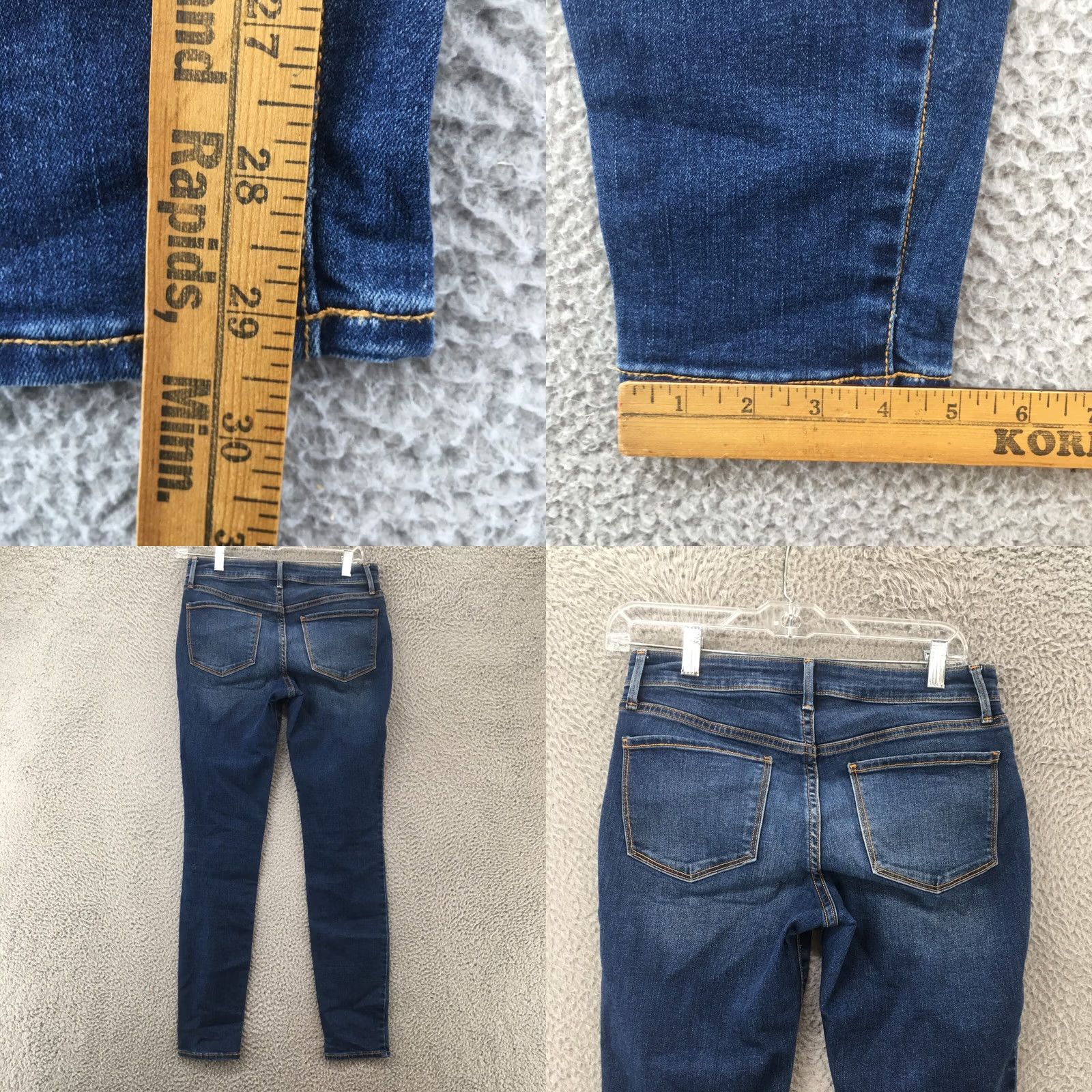 Old Navy Old Navy Skinny Jeans Womens Size 6 Blue Denim Mid Rise Dark Wash Zip Ripped Knee Size 28" / US 6 / IT 42 - 8 Thumbnail