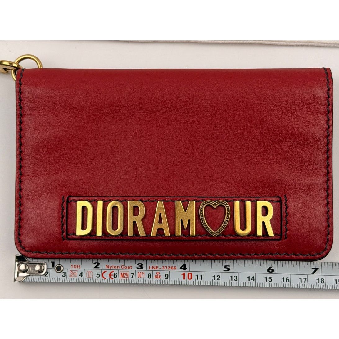 Dior Dior Dioramour Red Clutch with Chained Wristlet Size ONE SIZE - 11 Thumbnail