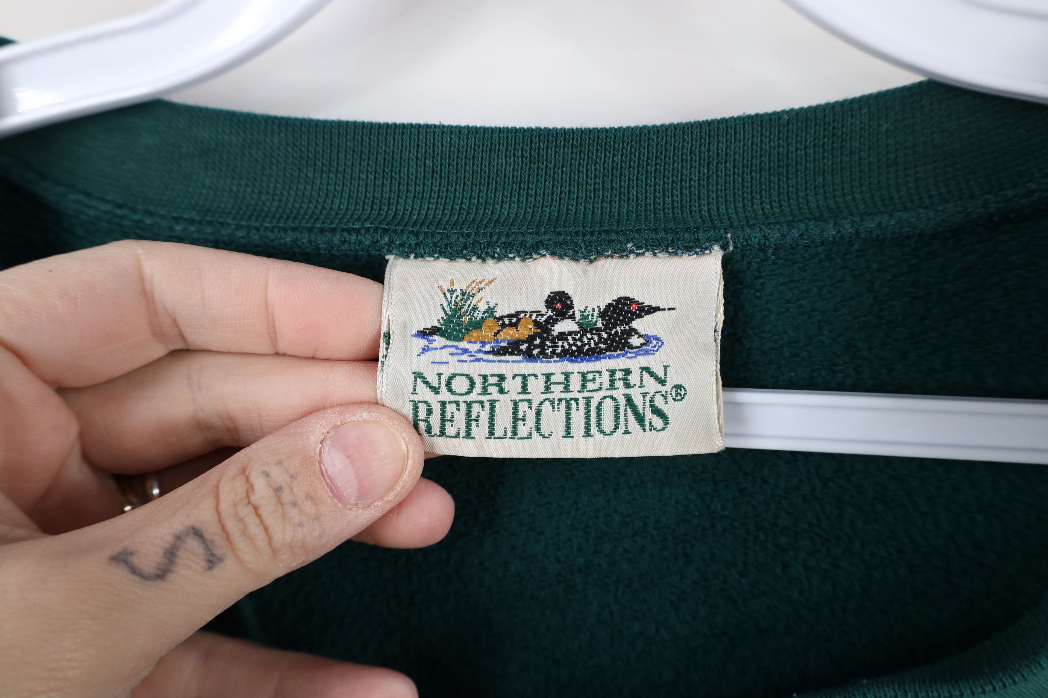 Vintage Vintage 90s Streetwear Nature Forest Sweatshirt Green USA Size XL / US 12-14 / IT 48-50 - 7 Thumbnail