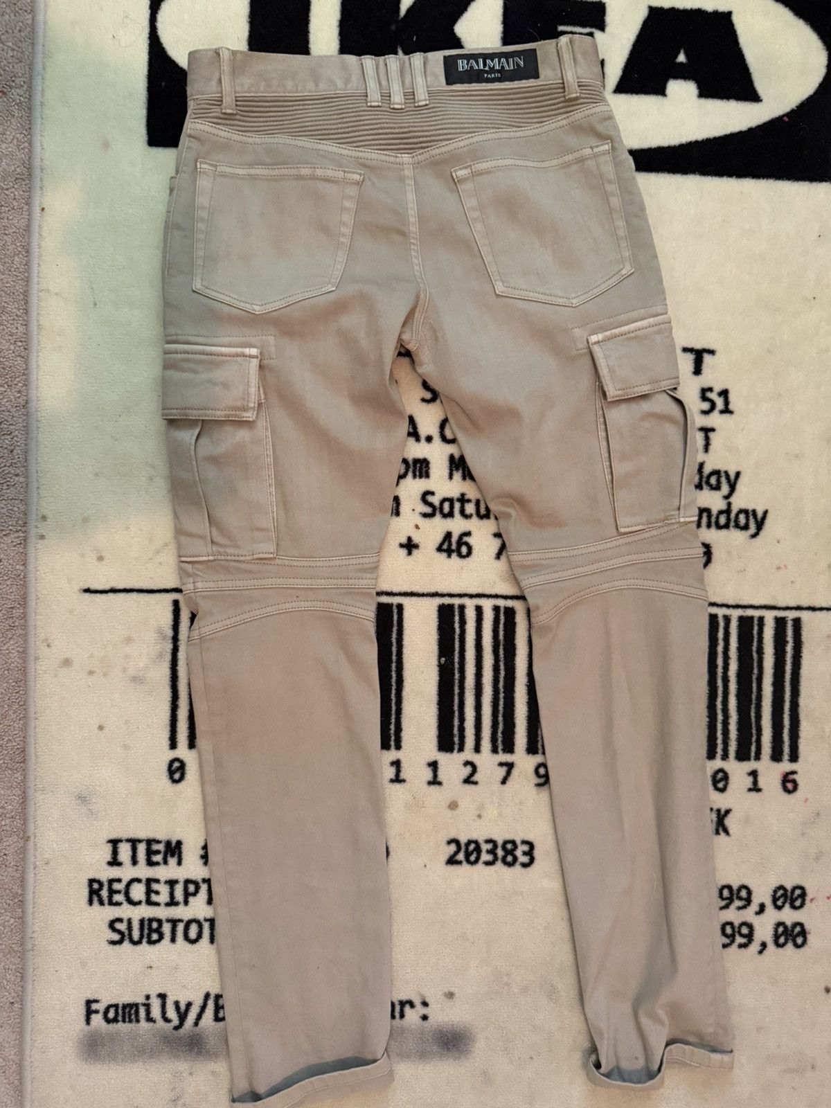 Balmain Balmain Paris Beige Biker Jeans – Moto Zip Denim Size US 28 / EU 44 - 8 Thumbnail