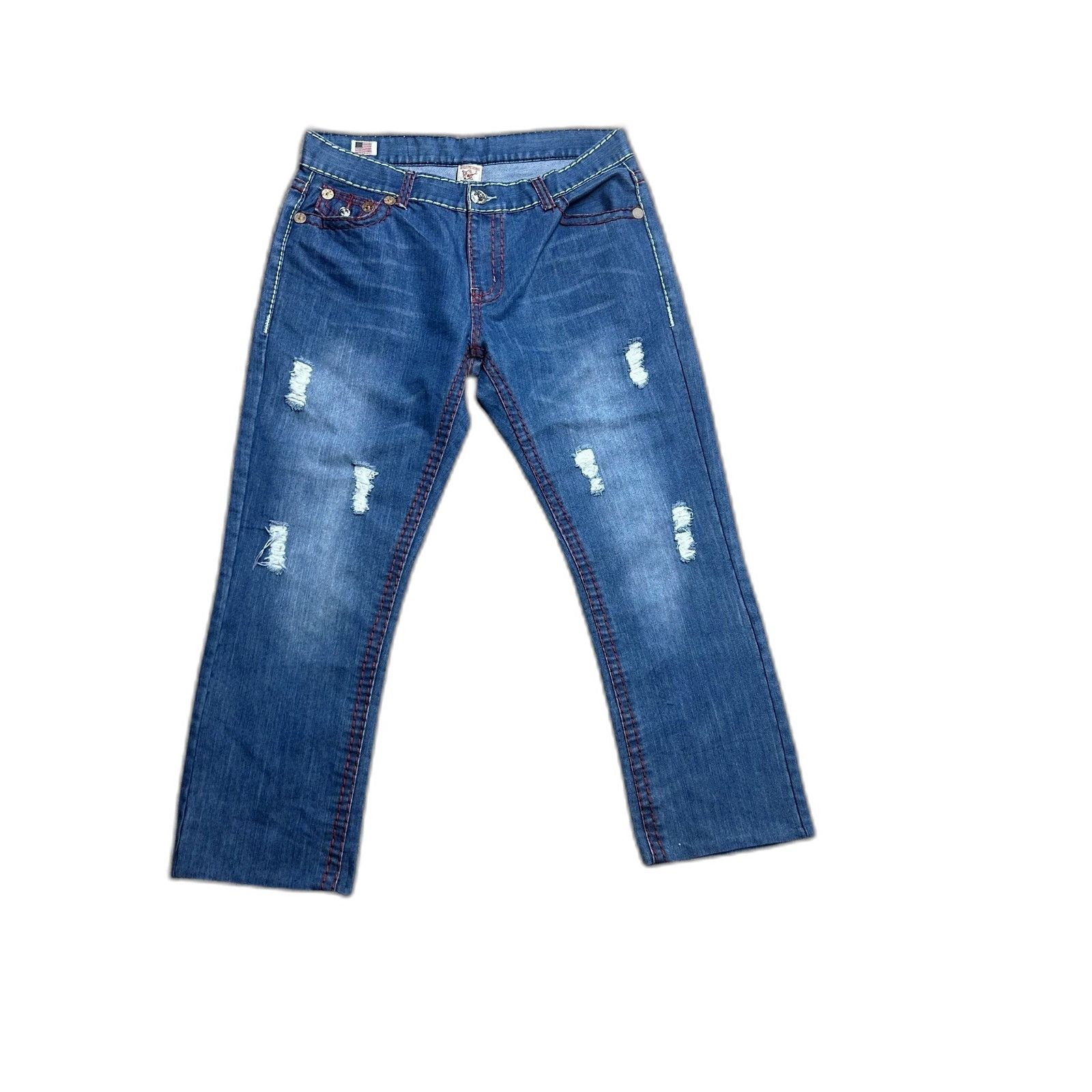 True Religion True Religion Billy Super QT Jeans Red Stitching Denim 36x30 Size US 36 / EU 52 - 6 Thumbnail