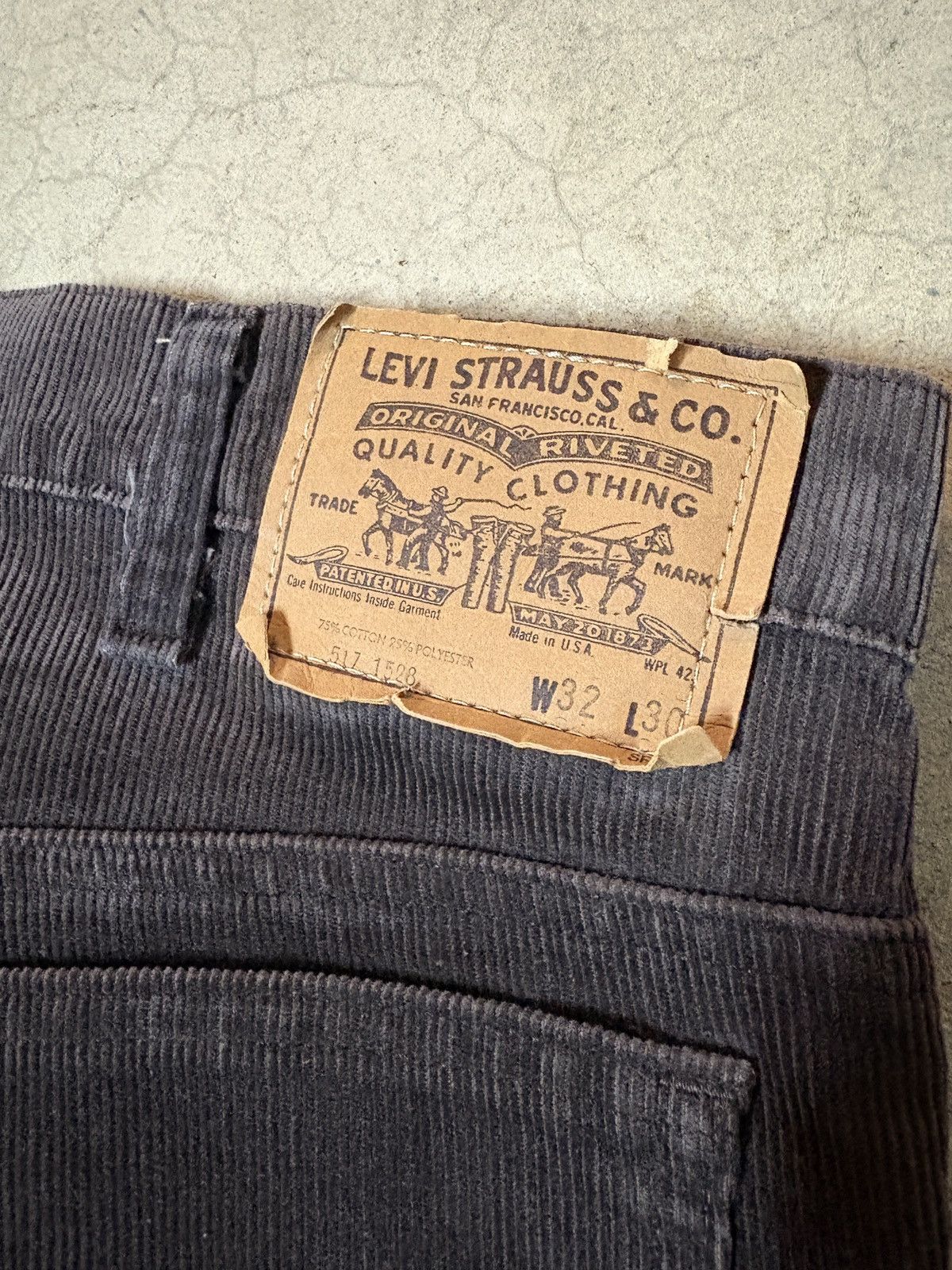 Levi's Vintage 70s Levi’s 517 Corduroy Pants Brown White Tab 30x30 Size US 30 / EU 46 - 4 Thumbnail