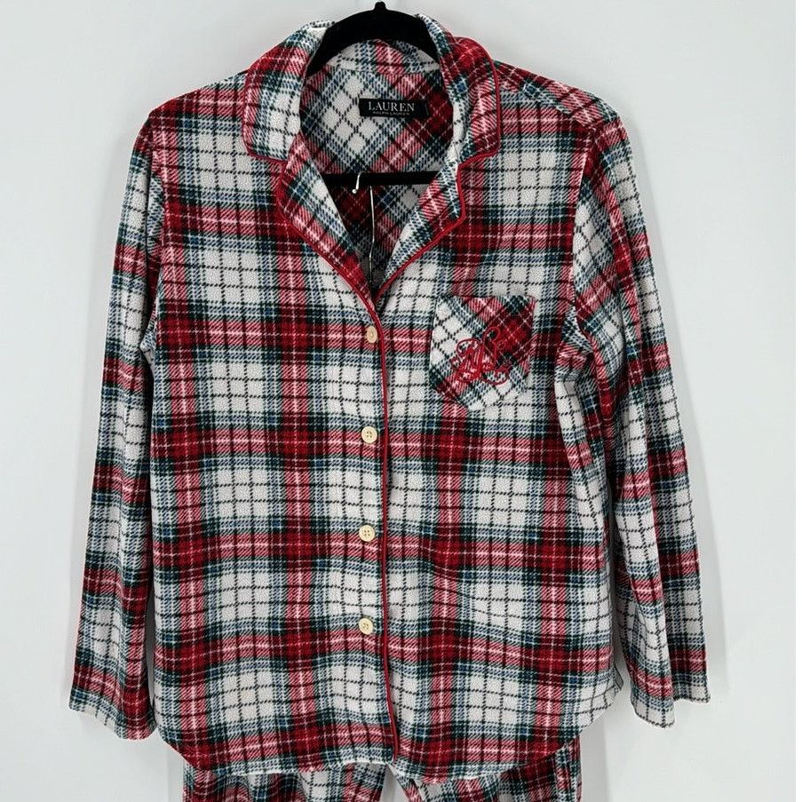 Lauren Ralph Lauren Lauren Ralph Lauren 2-Pc. Fleece Pajamas Set, Plaid classic Size S / US 4 / IT 40 - 3 Thumbnail