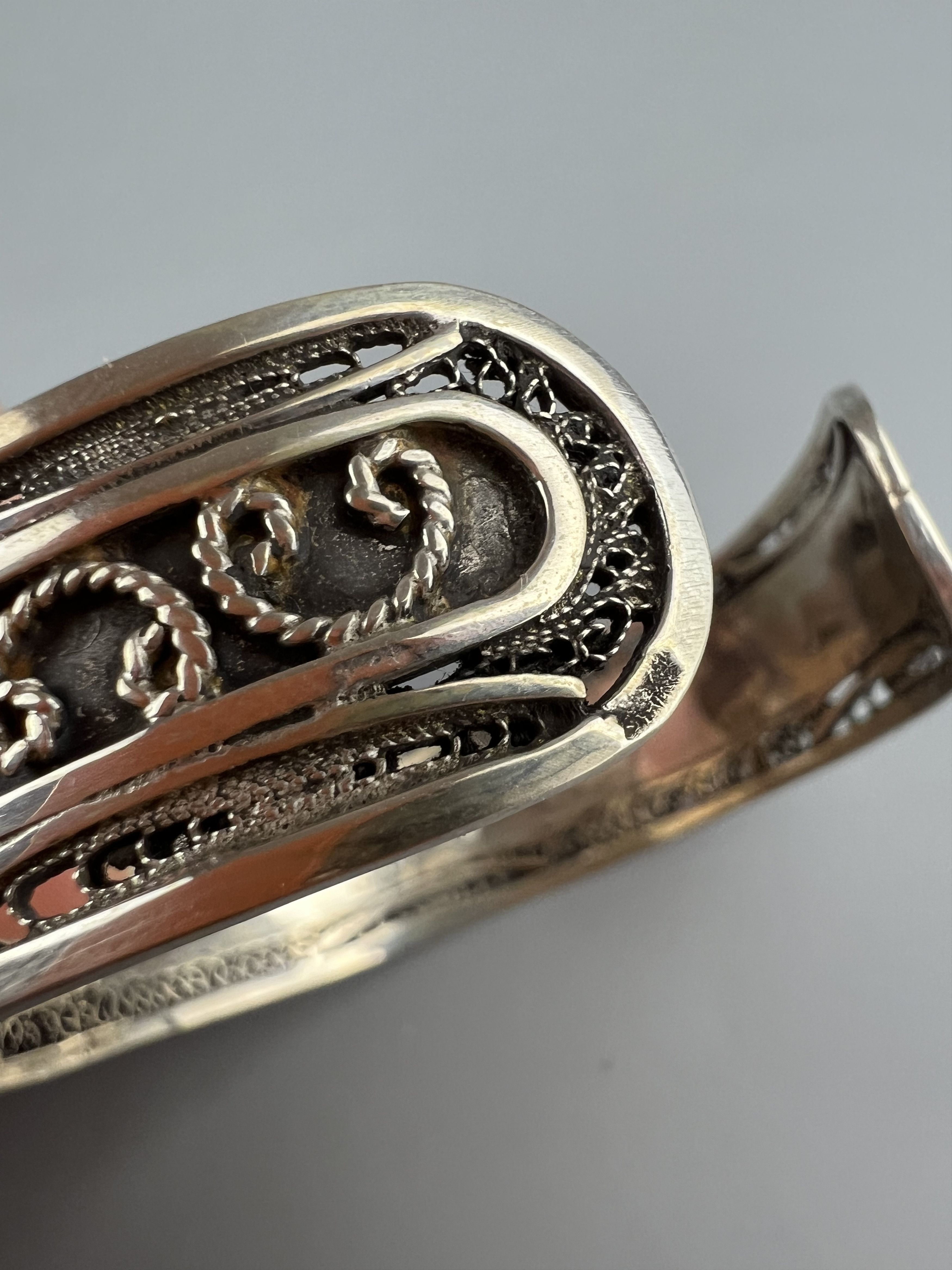 Vintage Rare Vtg Antique Sterling Silver Bangle Bracelet 33 Grams Size ONE SIZE - 8 Thumbnail