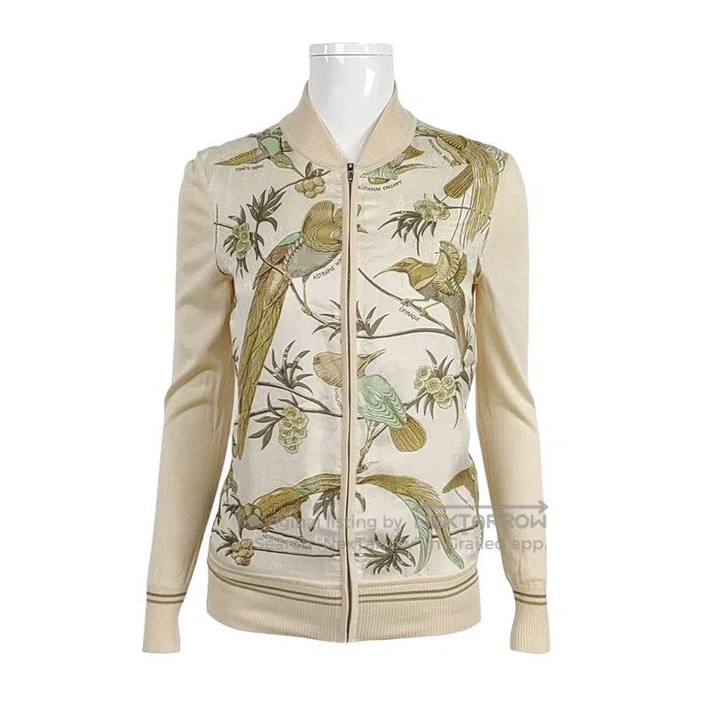 Hermes Hermes Silk Animal Pattern Zippered Jacket Size XS / US 0-2 / IT 36-38 - 1 Thumbnail