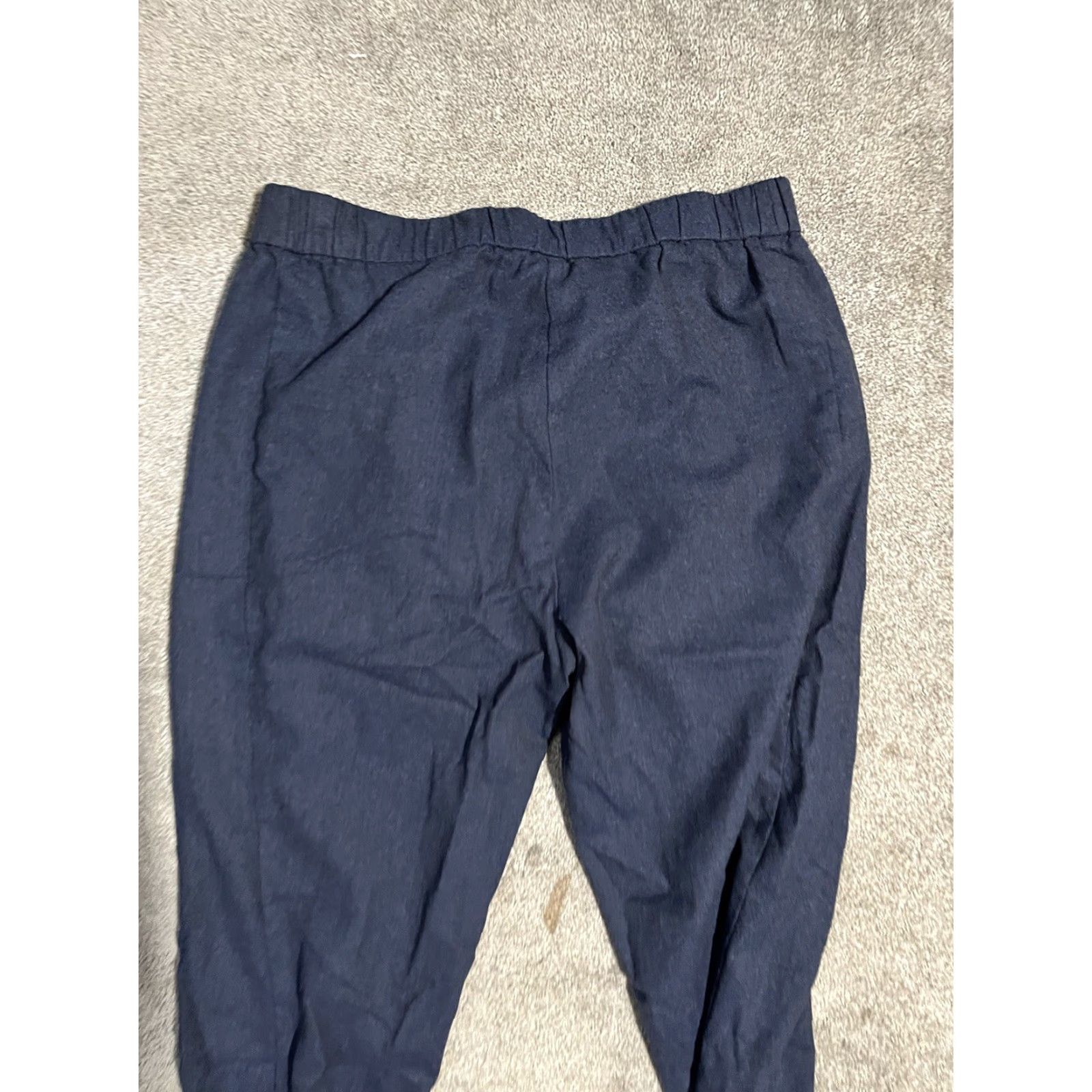Theory Theory Wool Pants Navy M | Theory Womens Pants Elastic Waist Straight Leg 100% Wool Regular Inseam 26 Blue(Size M) Size 32" / US 10 / IT 46 - 4 Thumbnail