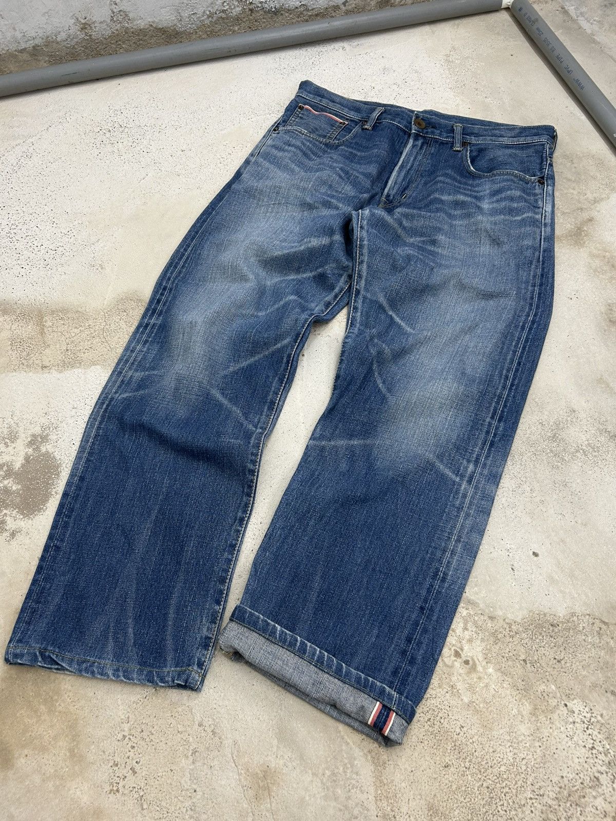Edwin Edwin 505z Selvedge Buckle Back Baggy Denim Orange Tab Size US 35 - 4 Thumbnail