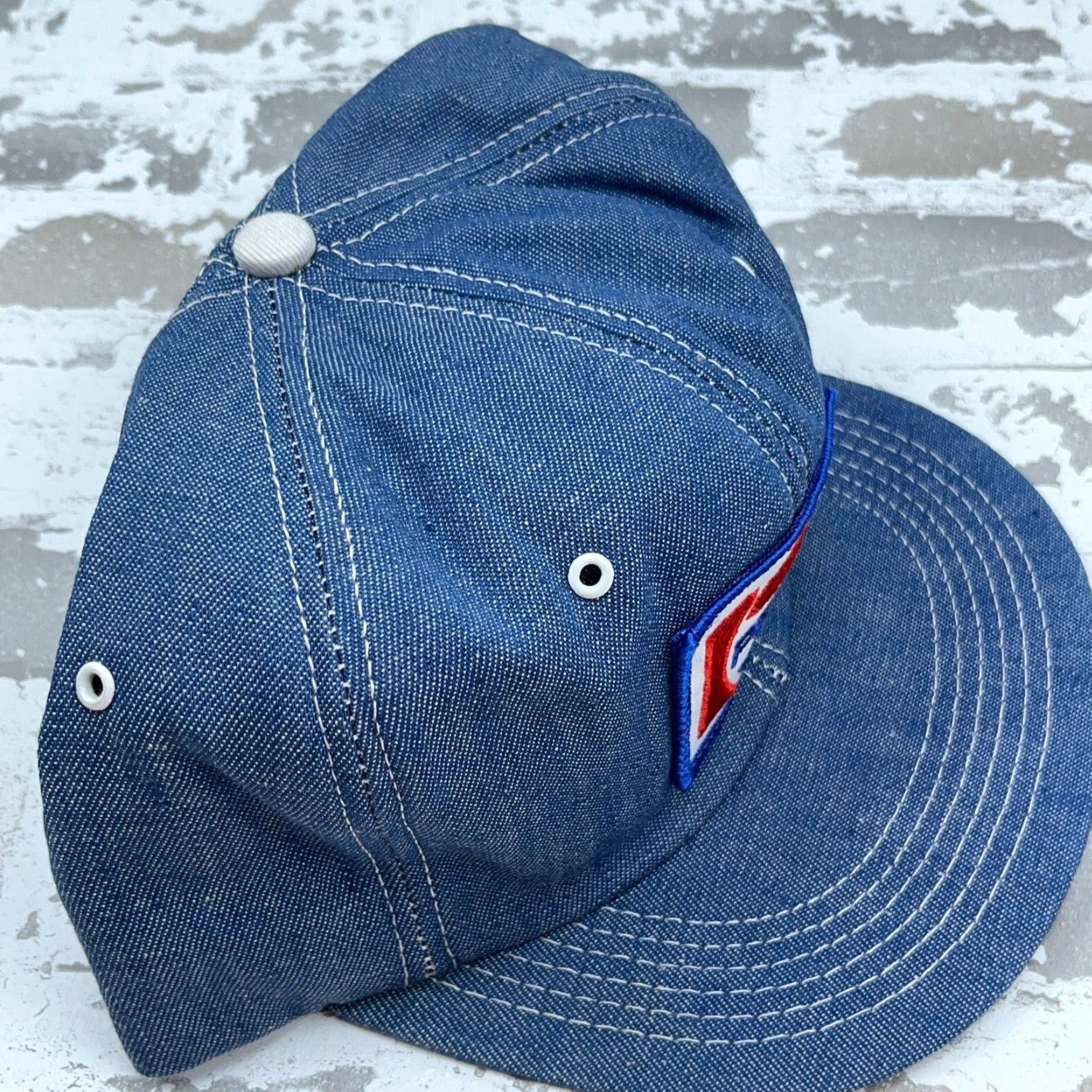 Vintage VINTAGE K-Brand Trucker Hat Denim Cotton One Size Blue 80s 90s Retro USA Made Adjustable Size US 35 - 5 Thumbnail