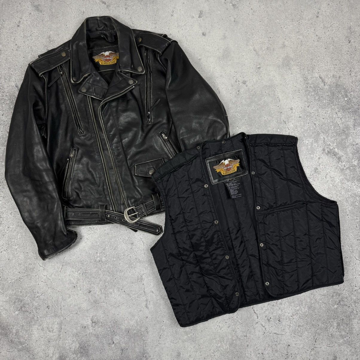 Harley Davidson × Vintage Harley Davidson Vintage Motorcycle Biker Leather Jacket Size US XL / EU 56 / 4 - 5 Thumbnail