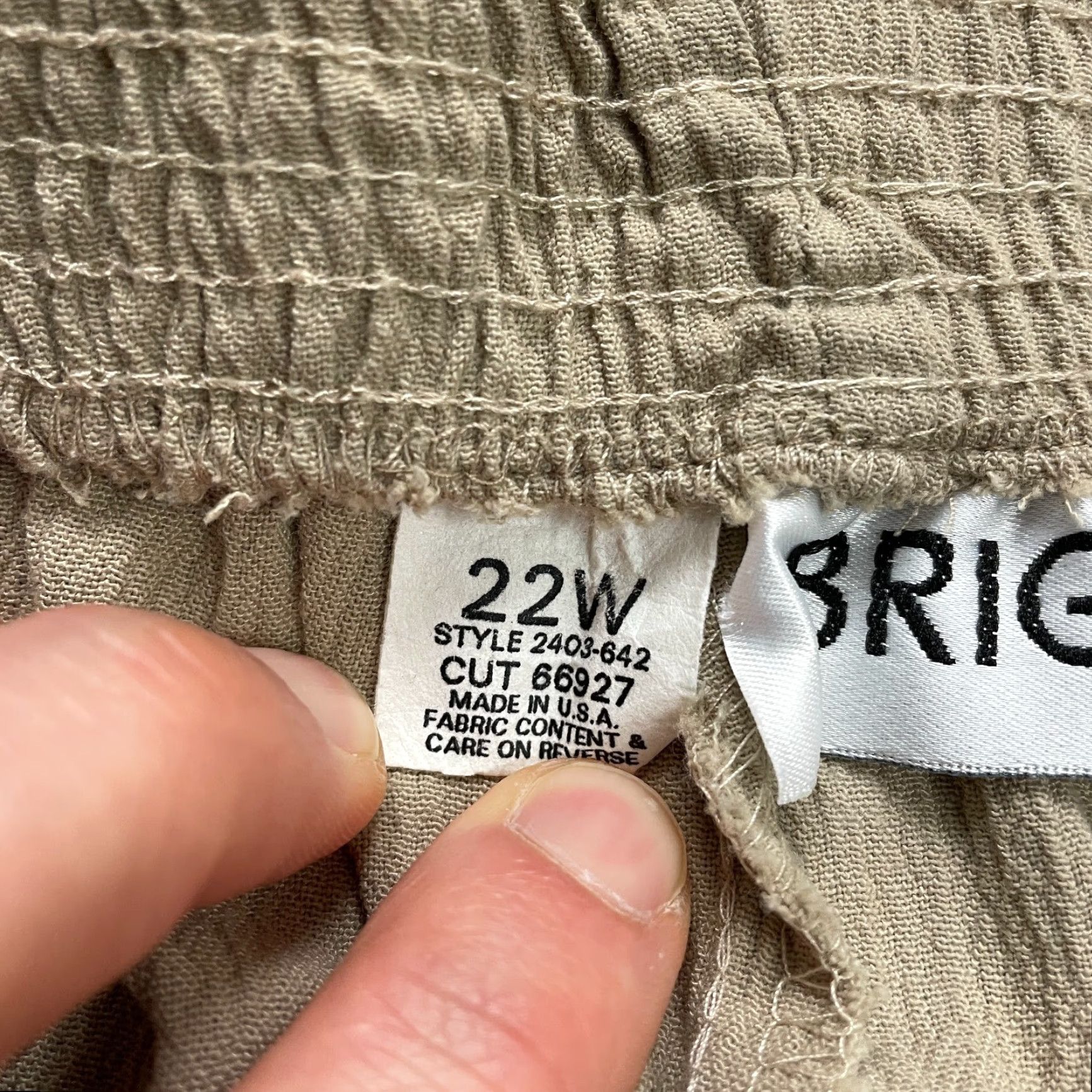 Vintage VINTAGE Briggs New York Pants Womens 22W Brown Elastic Waist Rayon Tapered 34x26 Size 40" / US 18 - 6 Thumbnail