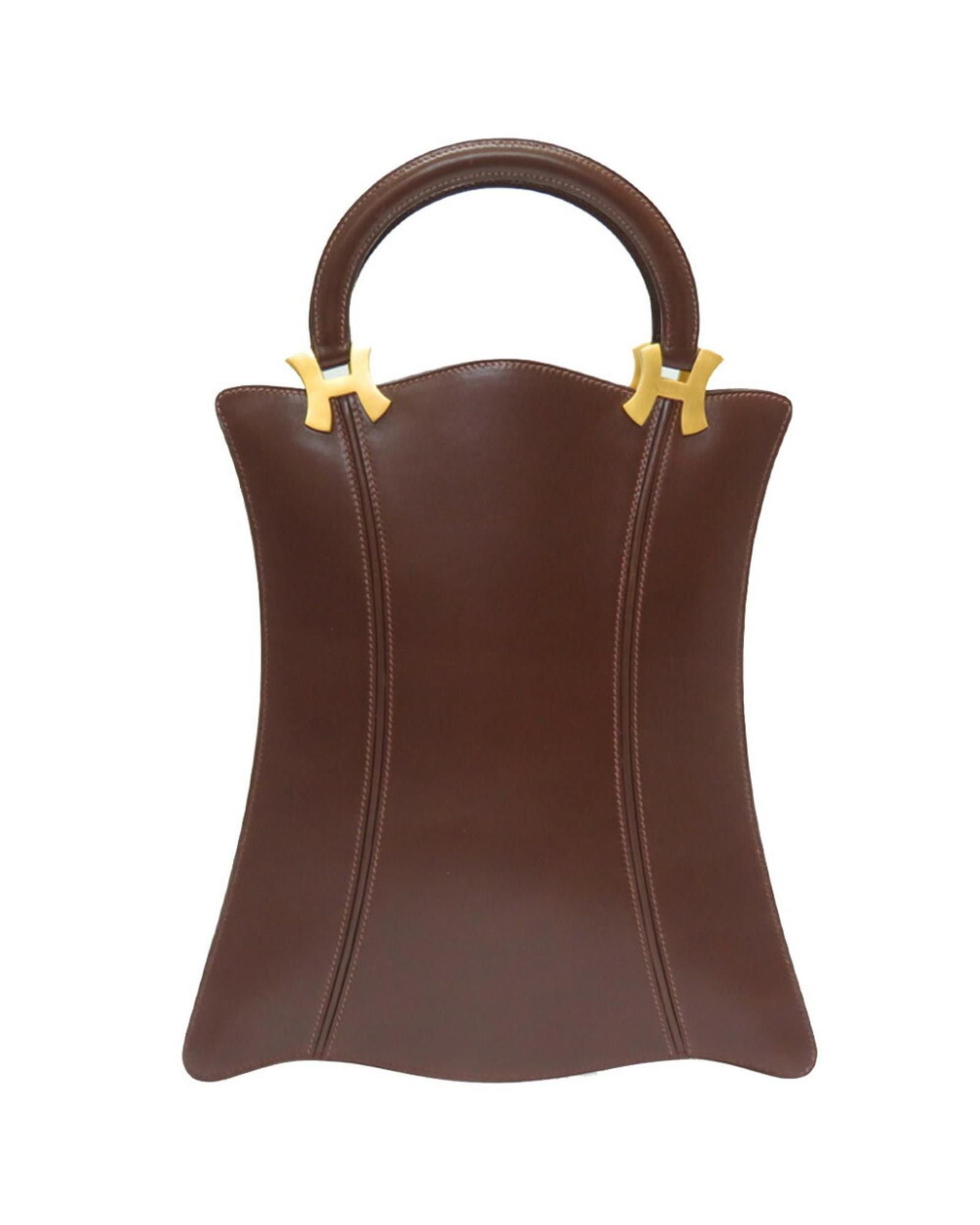 image of Vintage Hermes Leather Brown Handbag, Women's