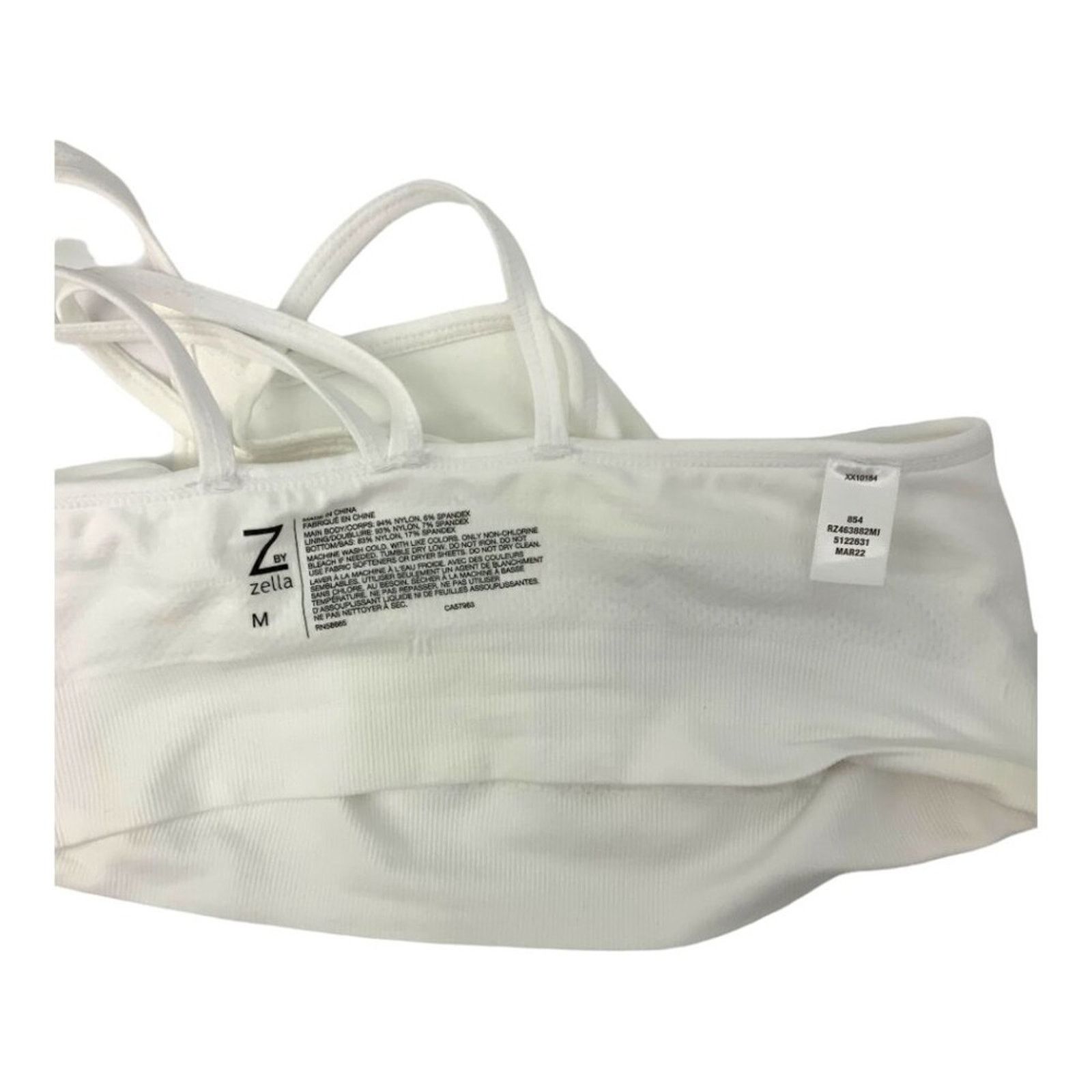 Other Z by Zella White Longline Sports Bra Medium NWT $17 MSRP Size M / US 6-8 / IT 42-44 - 4 Thumbnail