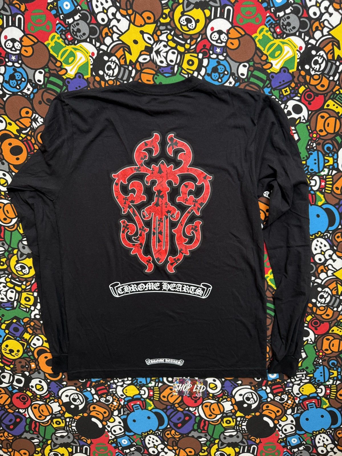 Chrome Hearts Black Dagger Logo Long Sleeve Tee