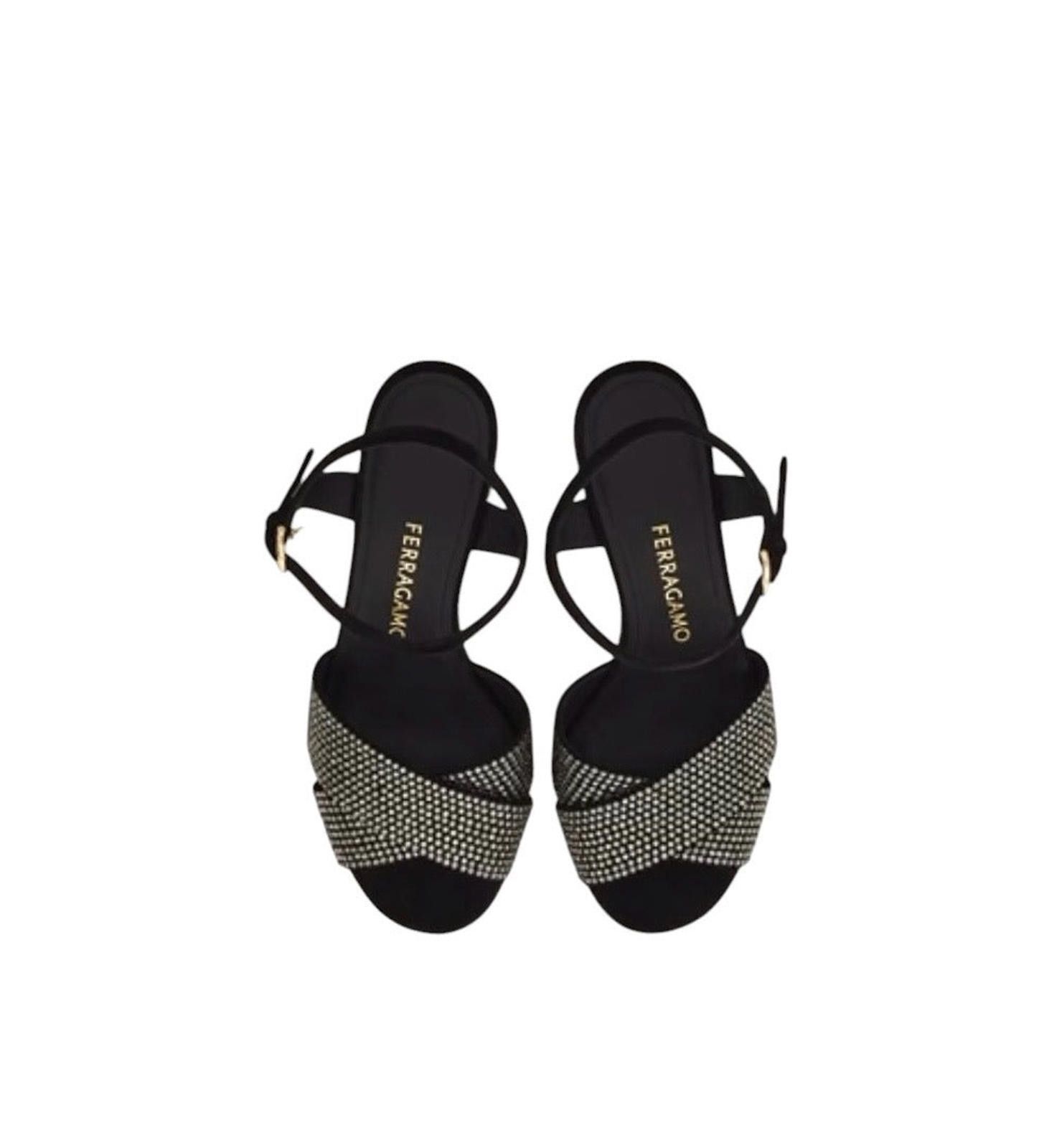 Salvatore Ferragamo Ferragamo Crystal Platform Sandal Size US 7.5 / IT 37.5 - 3 Thumbnail