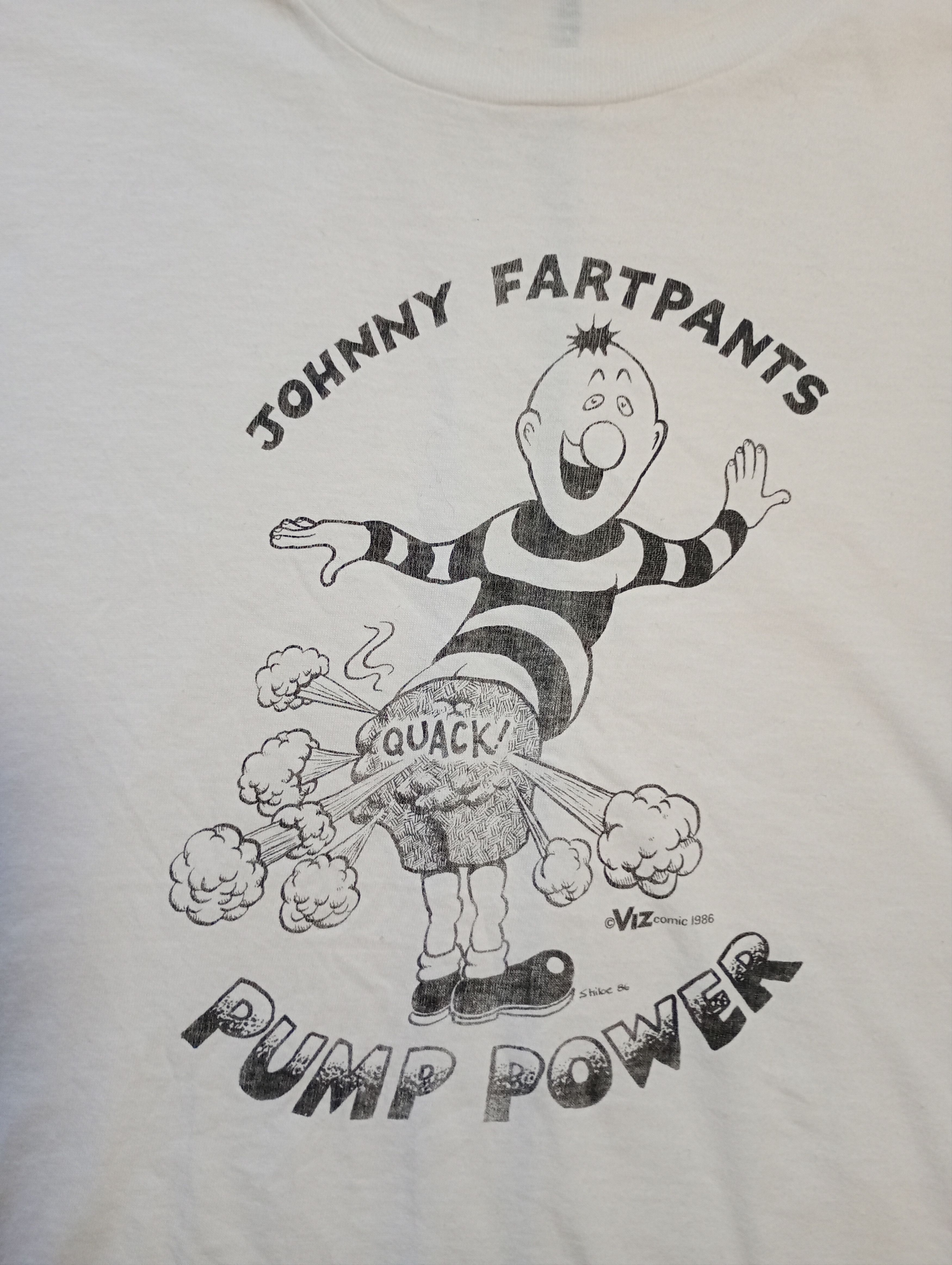 Vintage Johnny Fartpants Pump Power T-Shirt 1986 Size US M / EU 48-50 / 2 - 6 Thumbnail