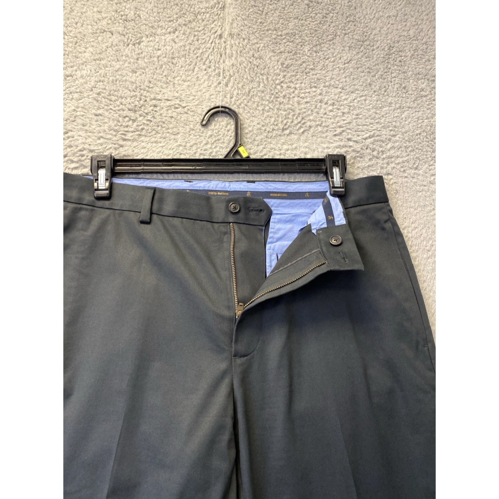 Brooks Brothers Brooks Brothers Mens Clark Fit Cotton Stretch Chino Pants 35W x 32L Black 150-29 Mens Size US 35 - 2 Thumbnail