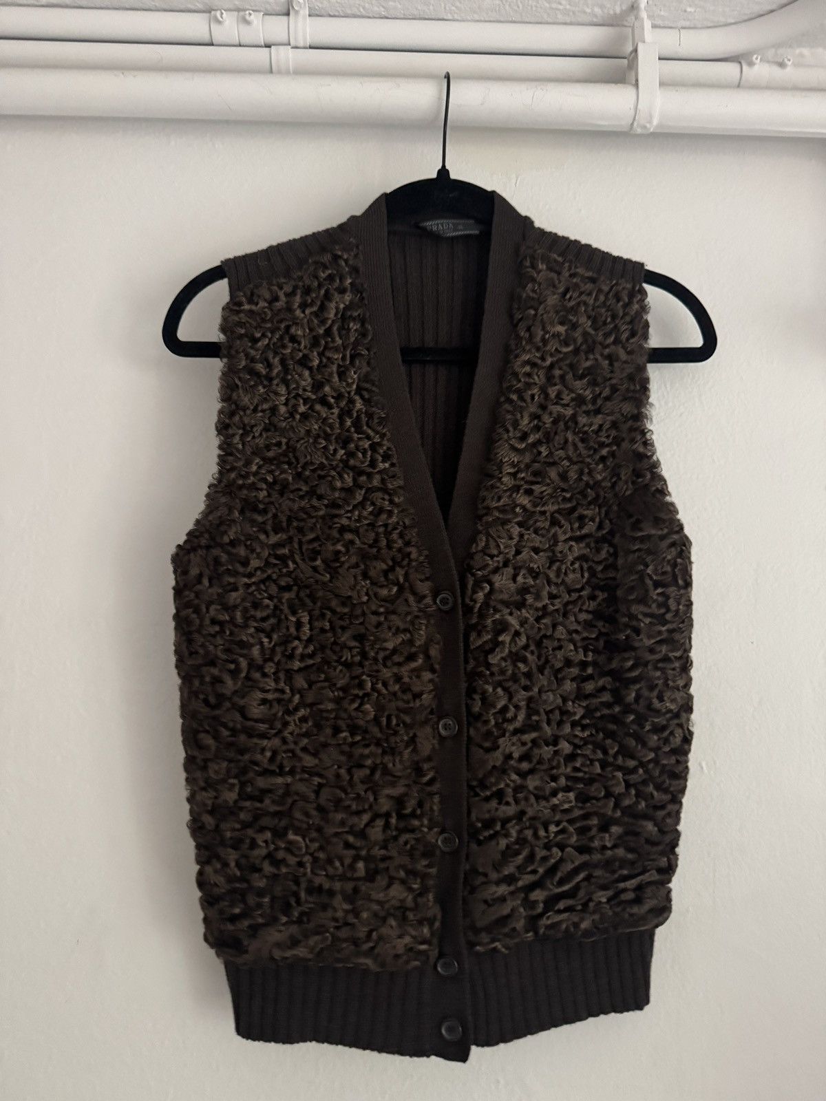 Prada Prada FW 2000 Knit Fur Front Panel Vest w/ Fox Fur Collar Size S / US 4 / IT 40 - 5 Thumbnail