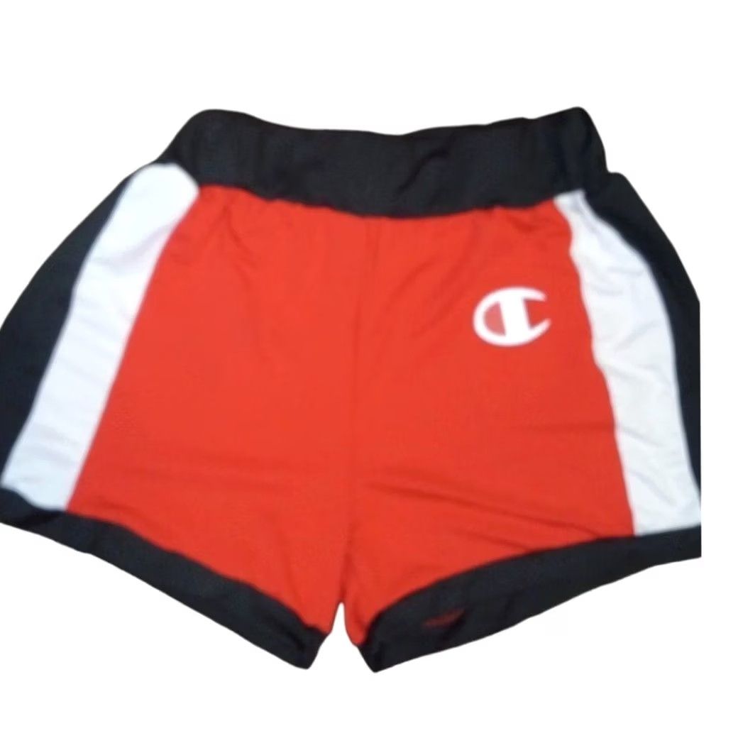 Vintage CHAMP Shorts Red Women Large Highrise Sweat Size 36" / US 14 / IT 50 - 2 Thumbnail