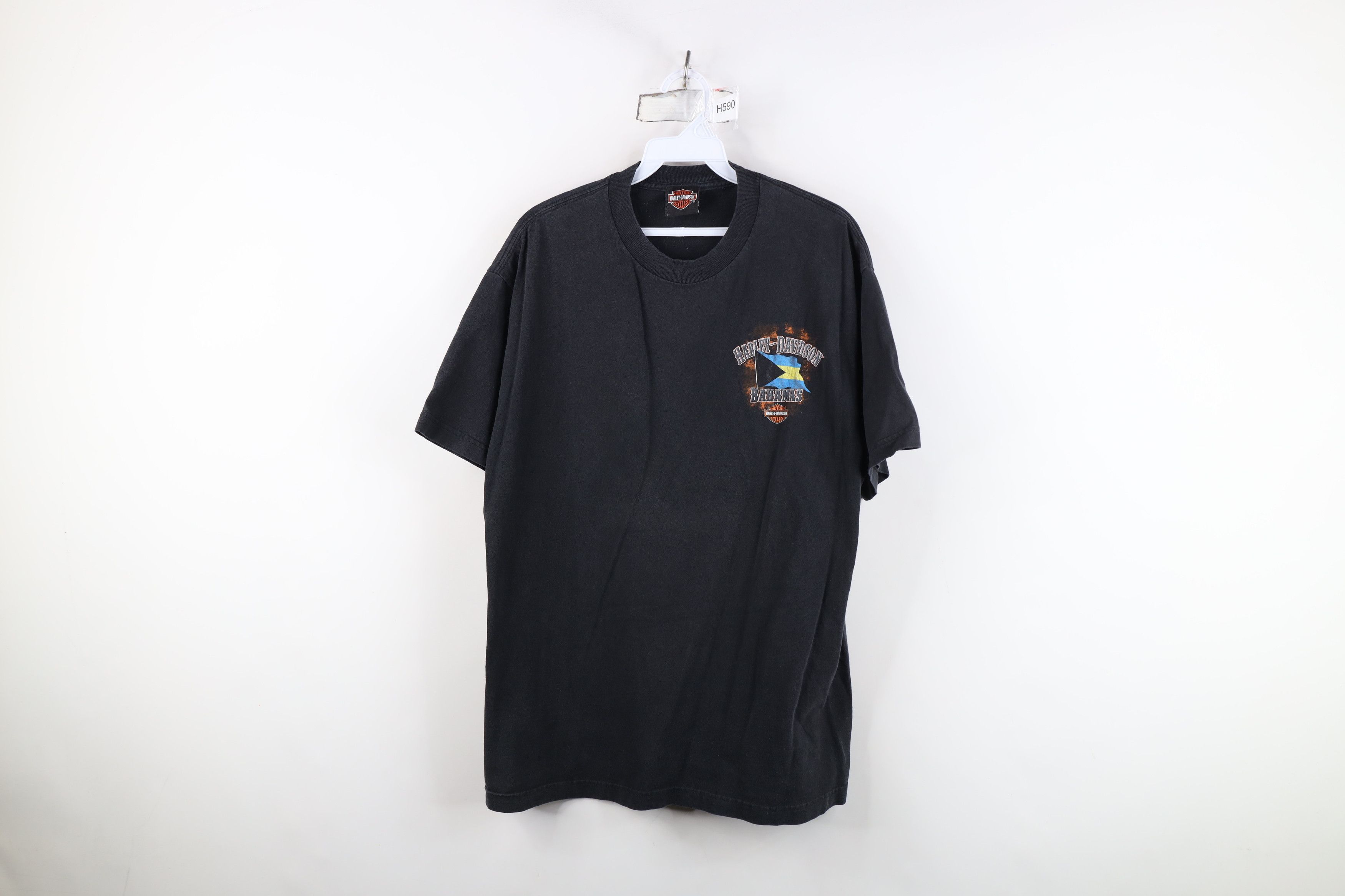 Harley Davidson Vintage Y2K Harley Davidson Spell Out Bahamas T-Shirt Black Size US L / EU 52-54 / 3 - 1 Thumbnail