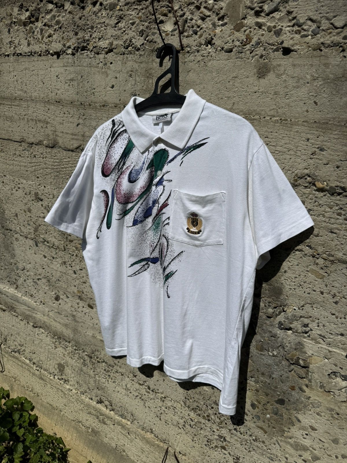 Hugo Boss Vintage 90s Hugo Boss Abstract Polo Tee Size US XL / EU 56 / 4 - 2 Thumbnail